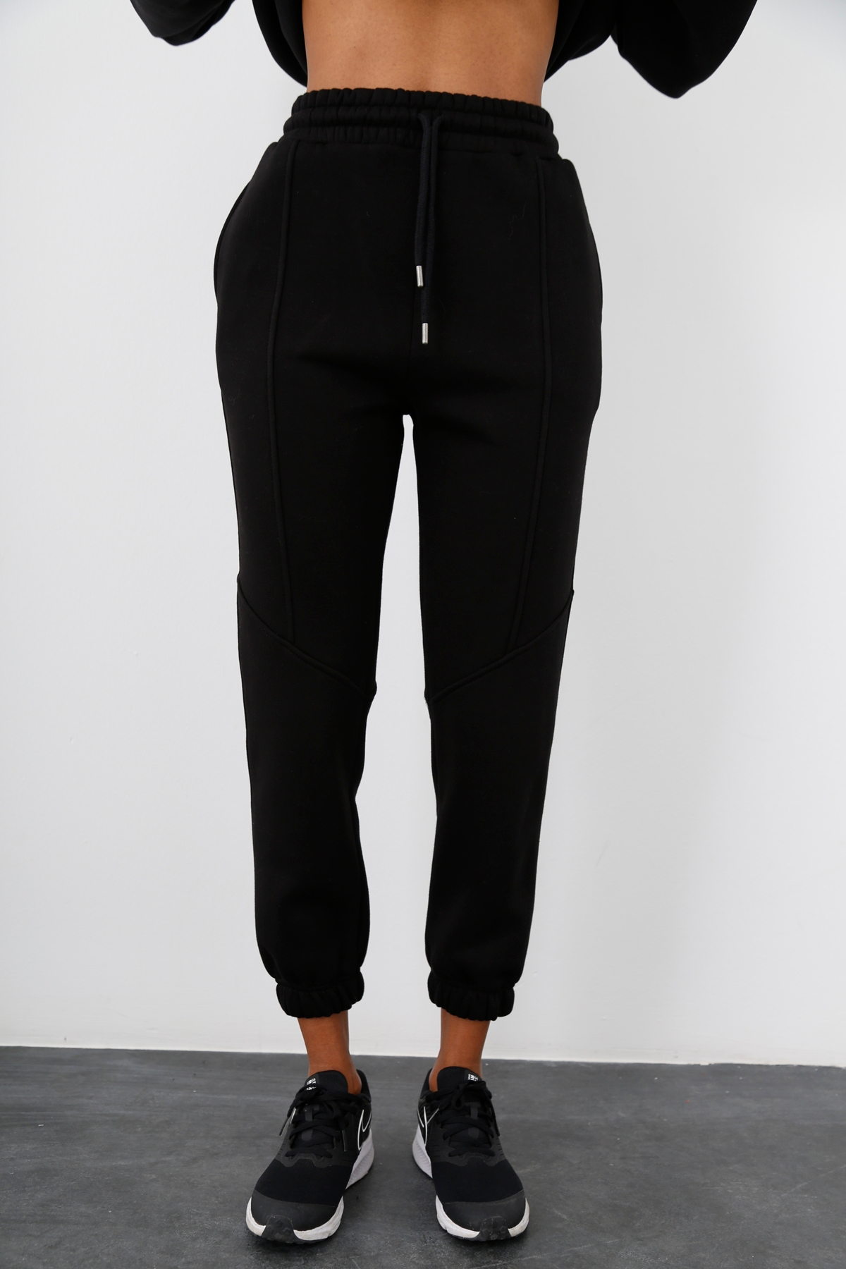 Siyah Şardonlu Jogger Eşofman 242