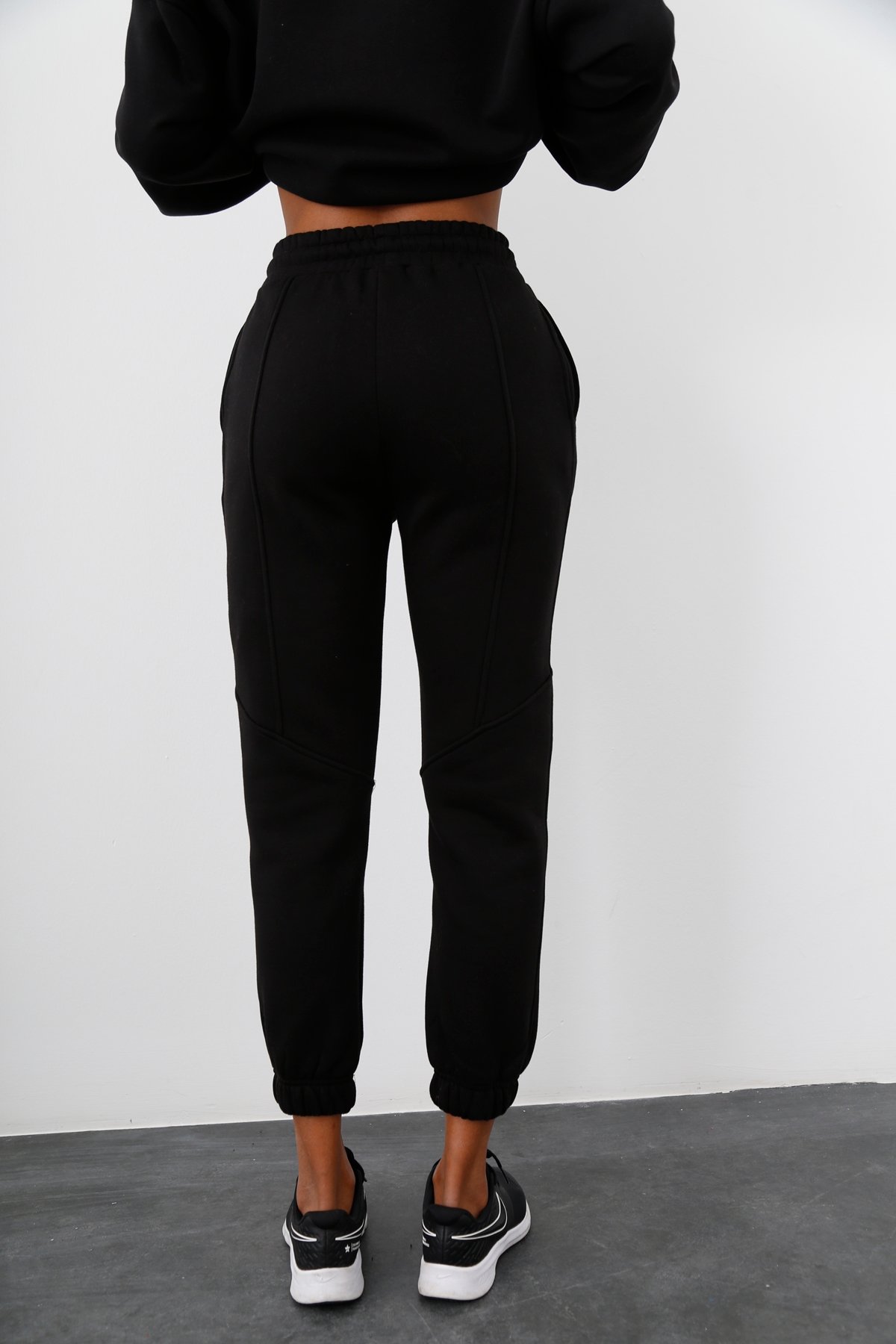 Siyah Şardonlu Jogger Eşofman 242