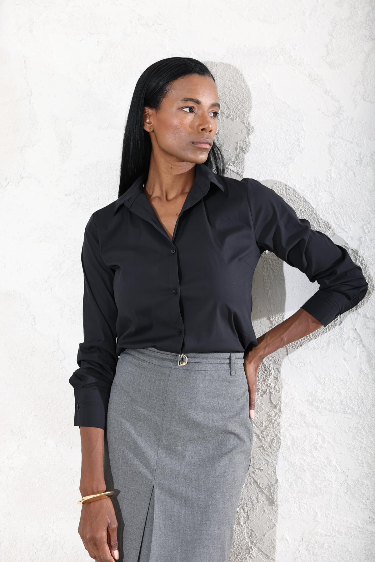Siyah Slim Fit Gömlek 