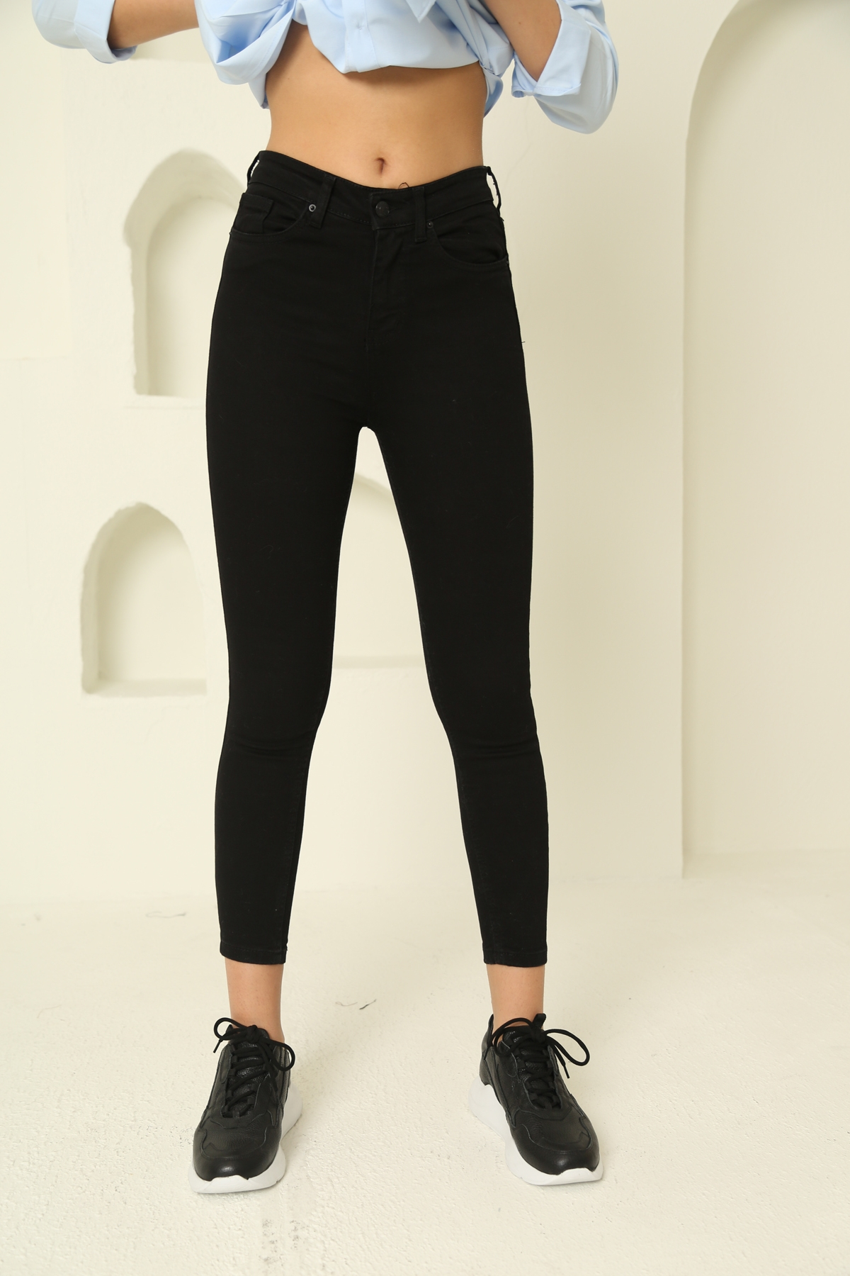 Siyah Slim Fit Jean Pantolon 