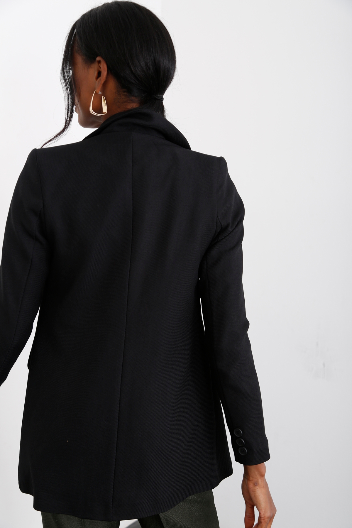 Siyah Tek Düğme Blazer Ceket-1 3133-03