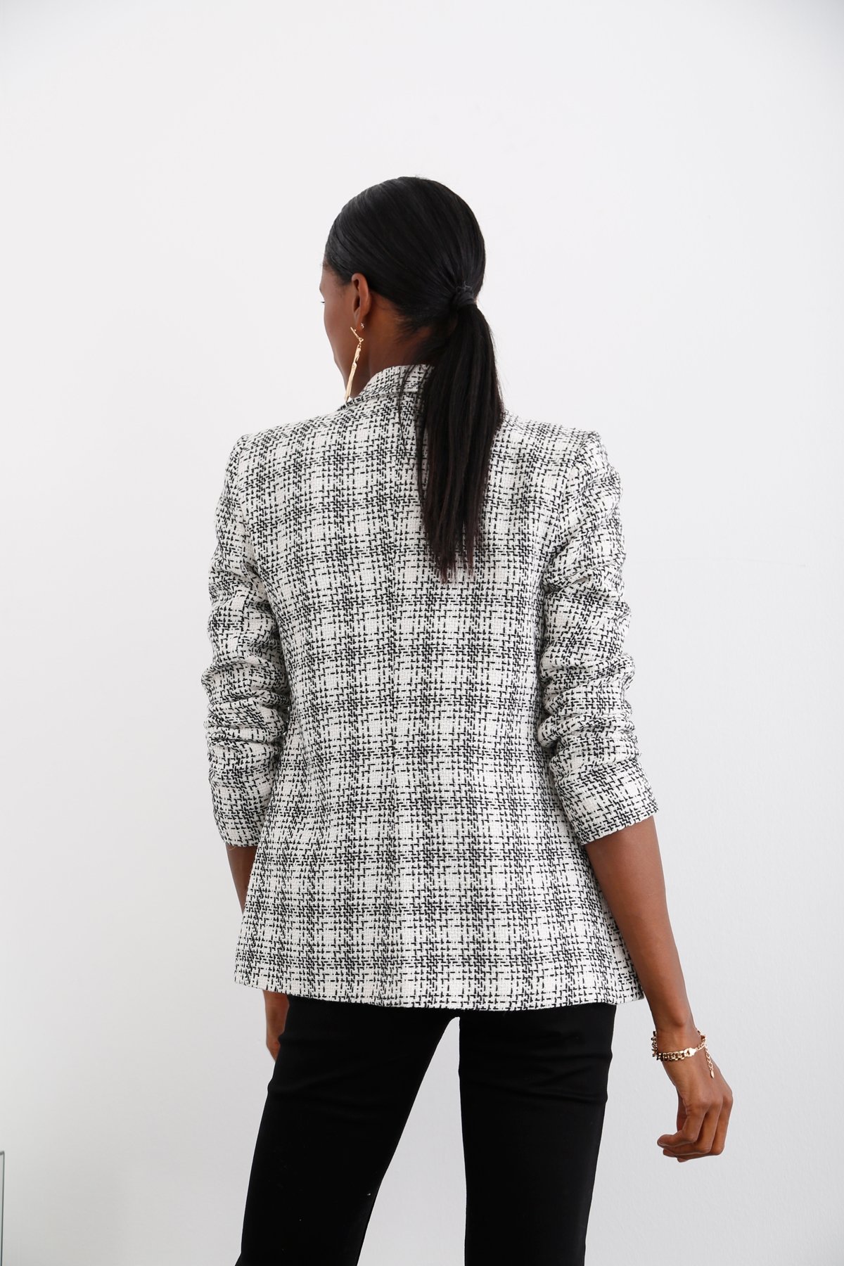 Siyah Tek Düğme Blazer Ceket 17314