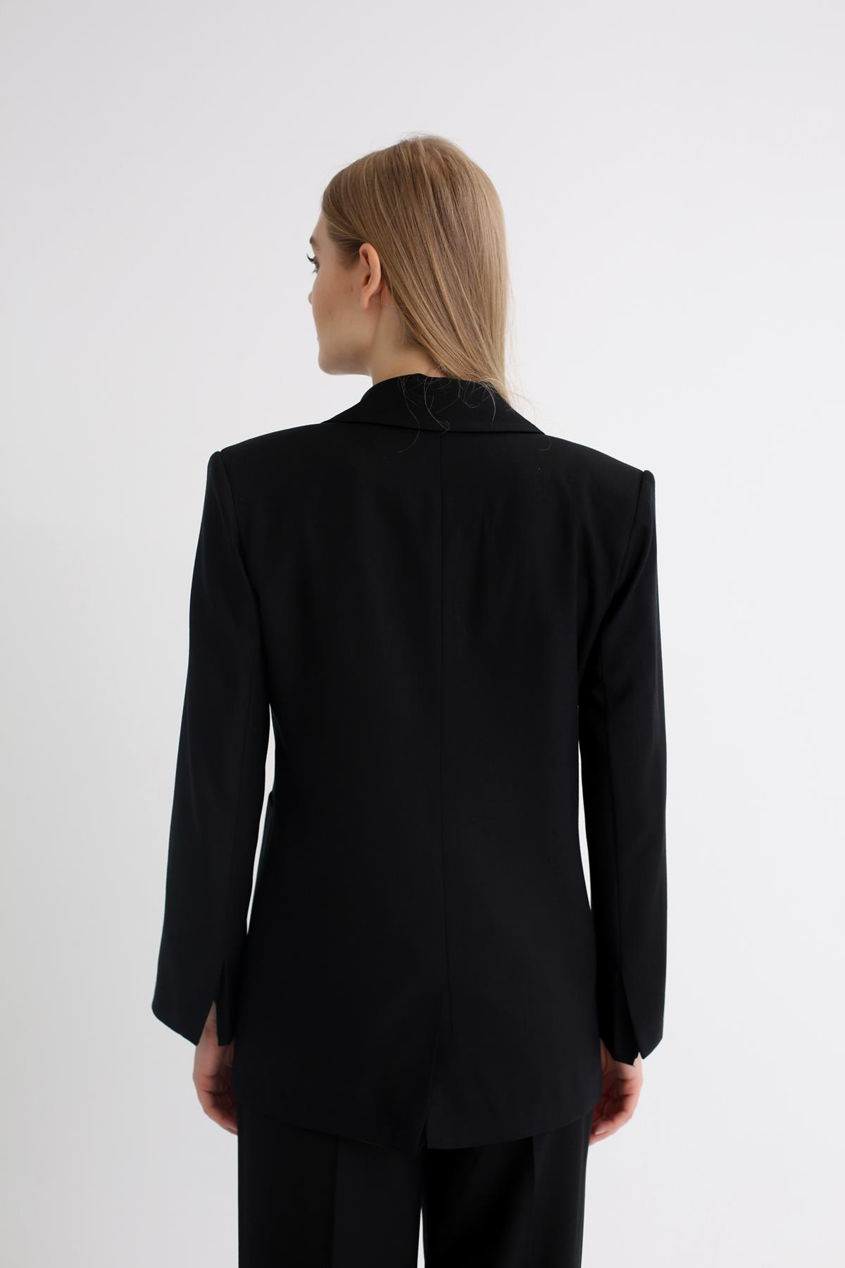Siyah Tek Düğmeli Blazer Ceket 4733