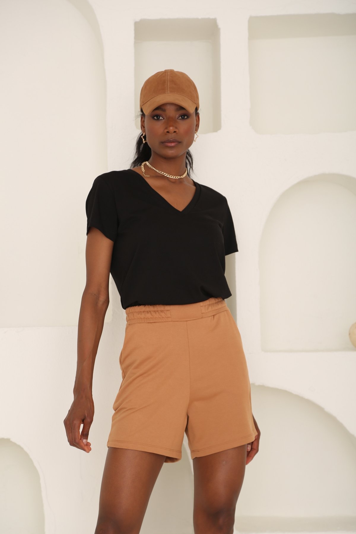 Siyah Ultra Soft V Yaka Tshirt 