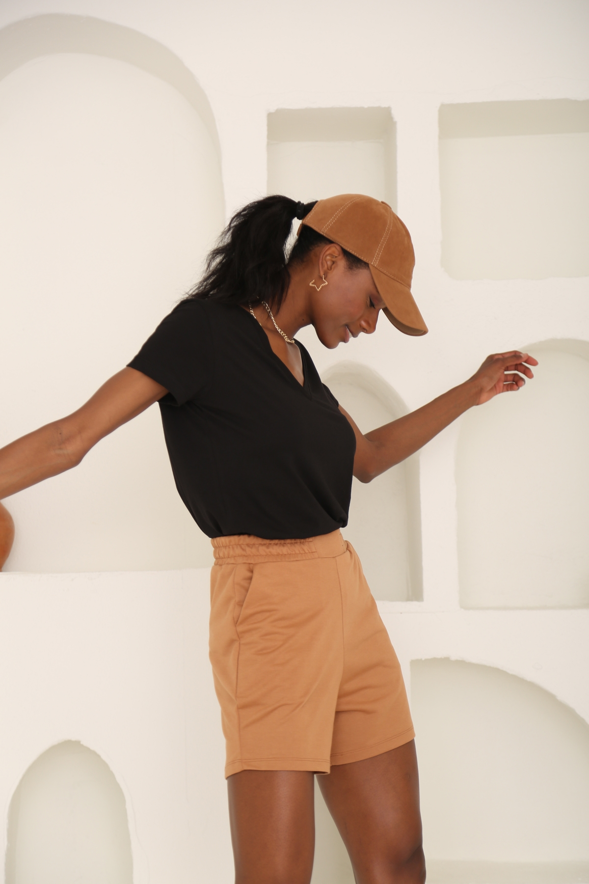 Siyah Ultra Soft V Yaka Tshirt 