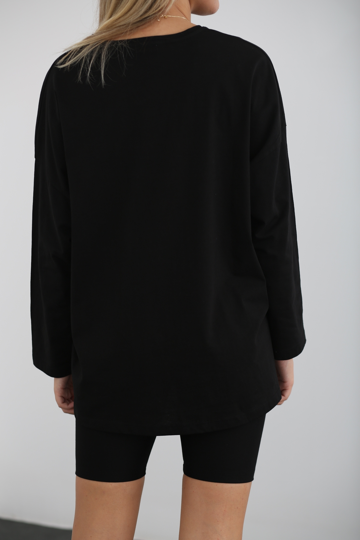 Siyah Uzun Kol Basic Tshirt 0106