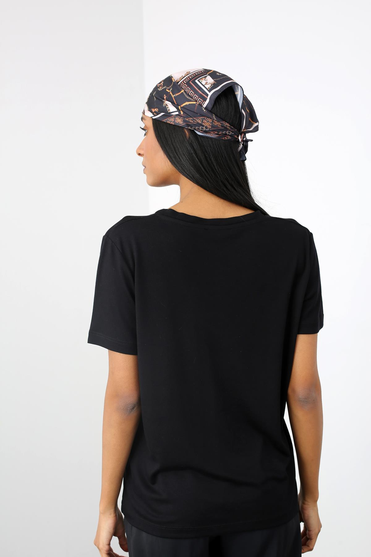 Siyah V Yaka Modal Basic Tshırt 310037