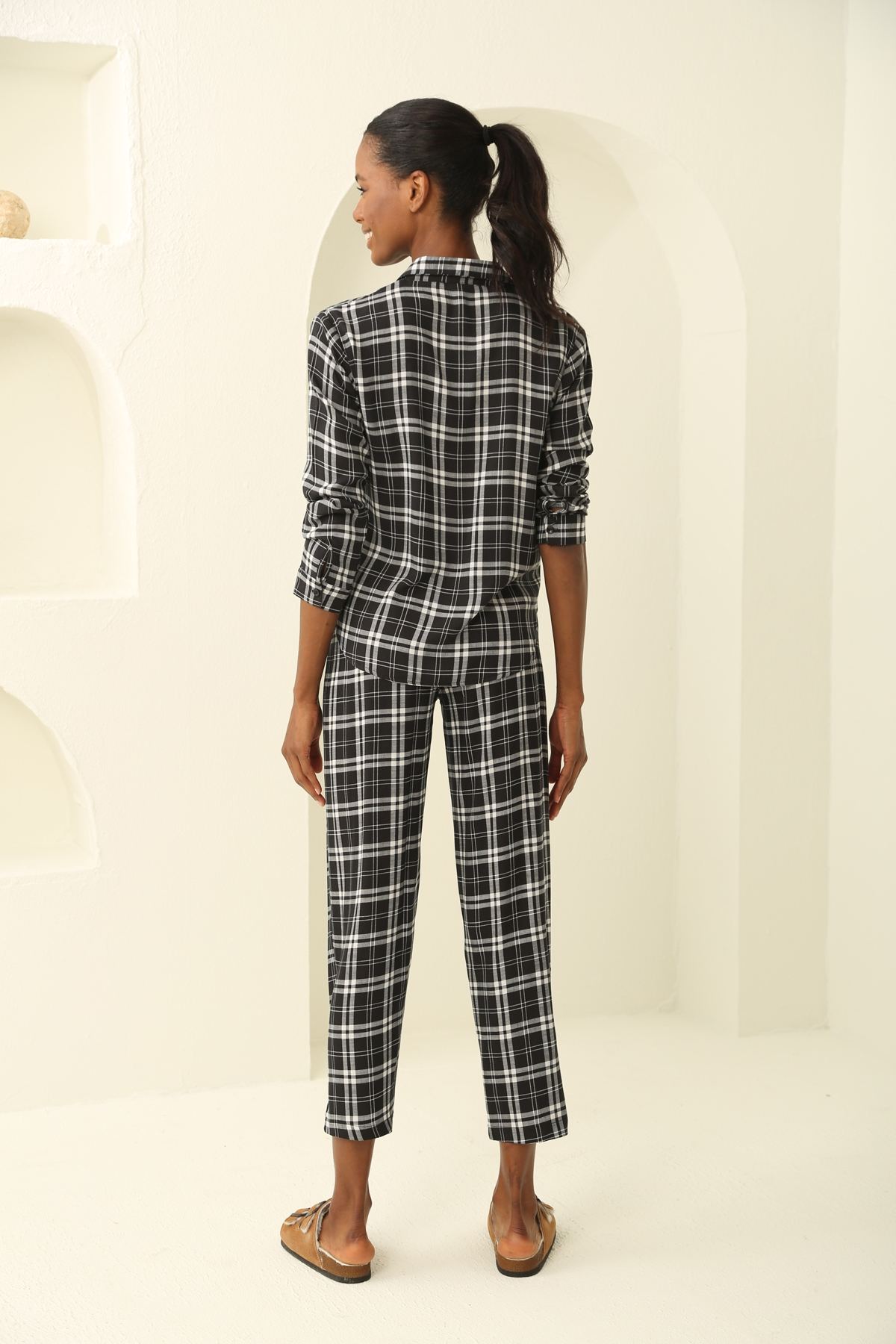Siyah Viskon Pijama Takım 