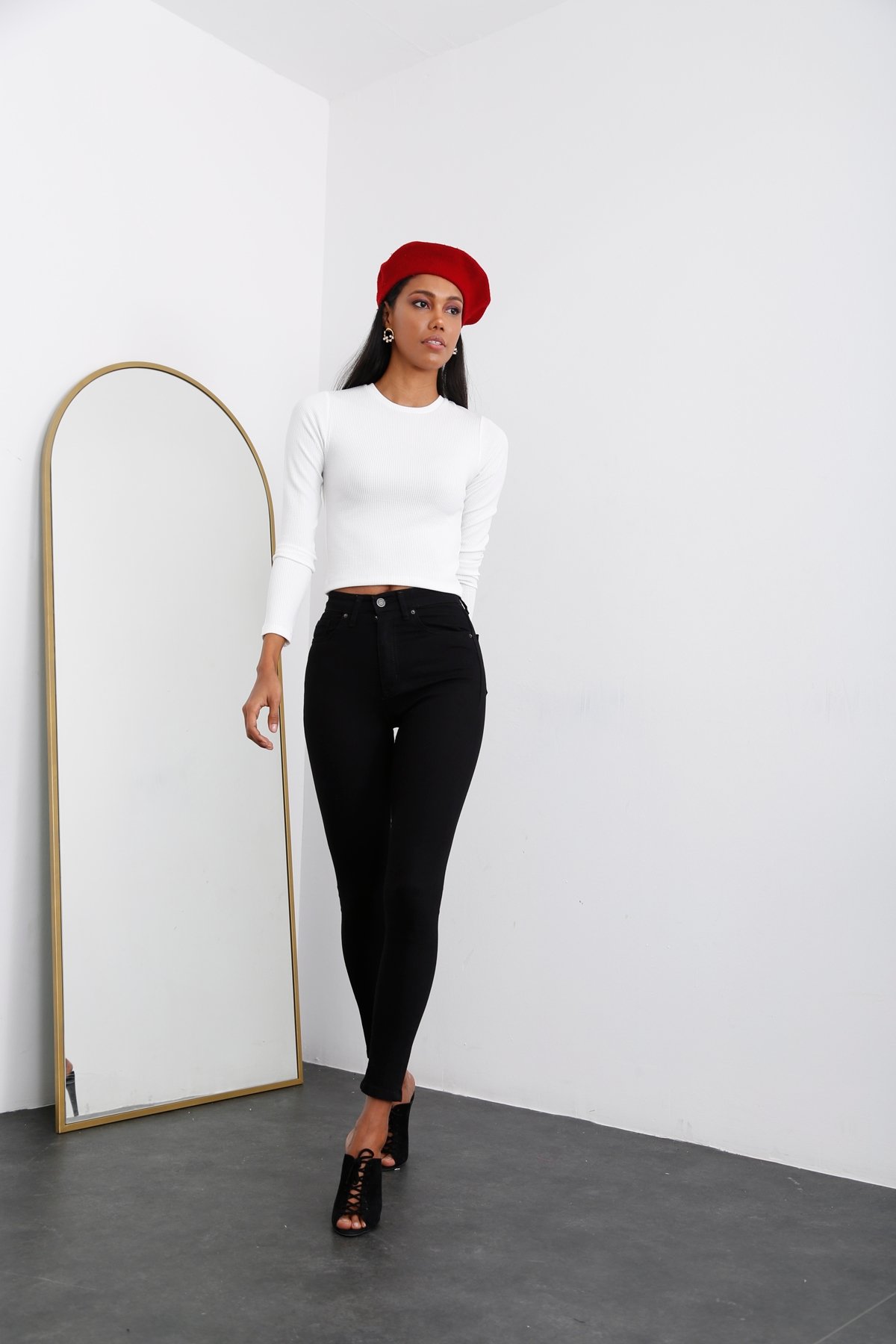 Siyah Yüksek Bel Toparlayan Slim Fit Jean 