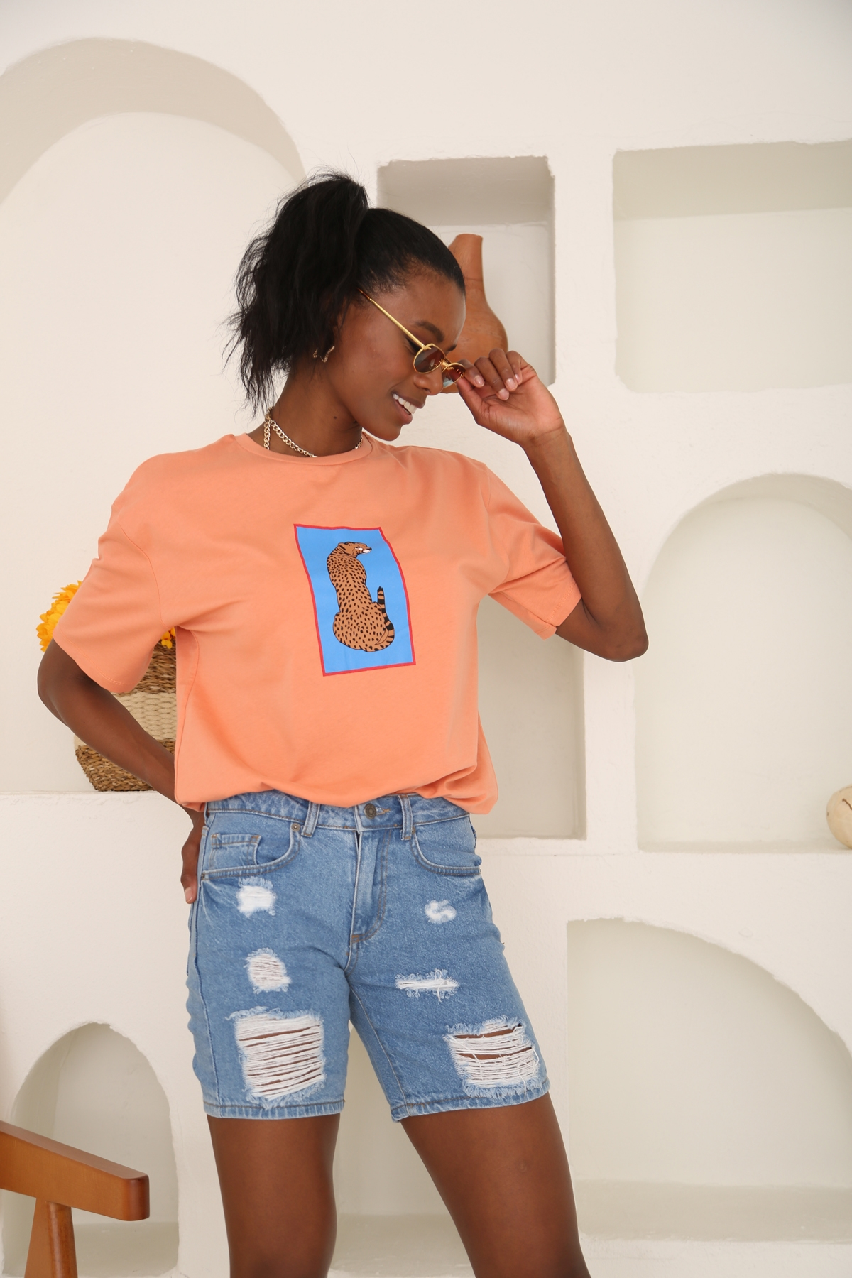 Somon Kaplan Baskılı Tshirt 3433