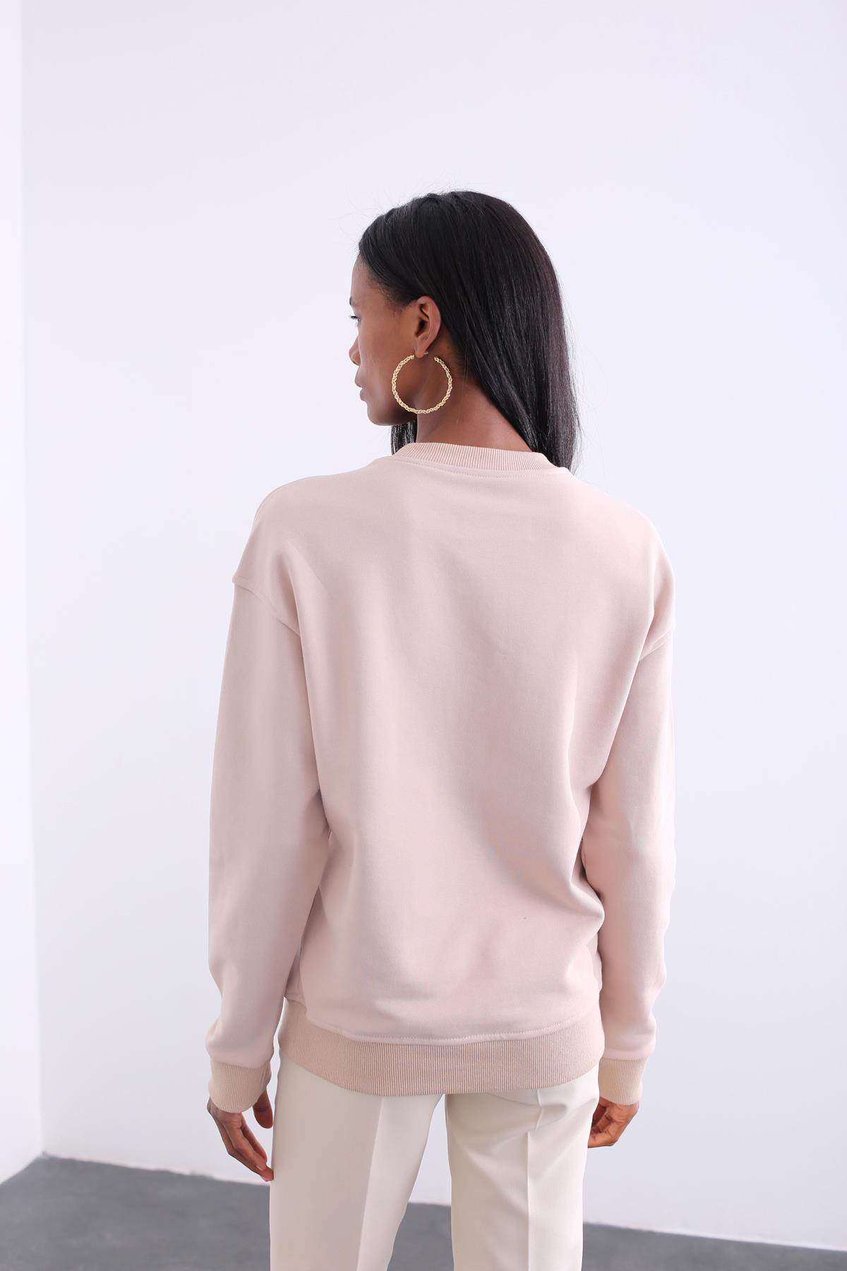 Sütlü Kahve The Arrivals Yazılı Sweatshirt 