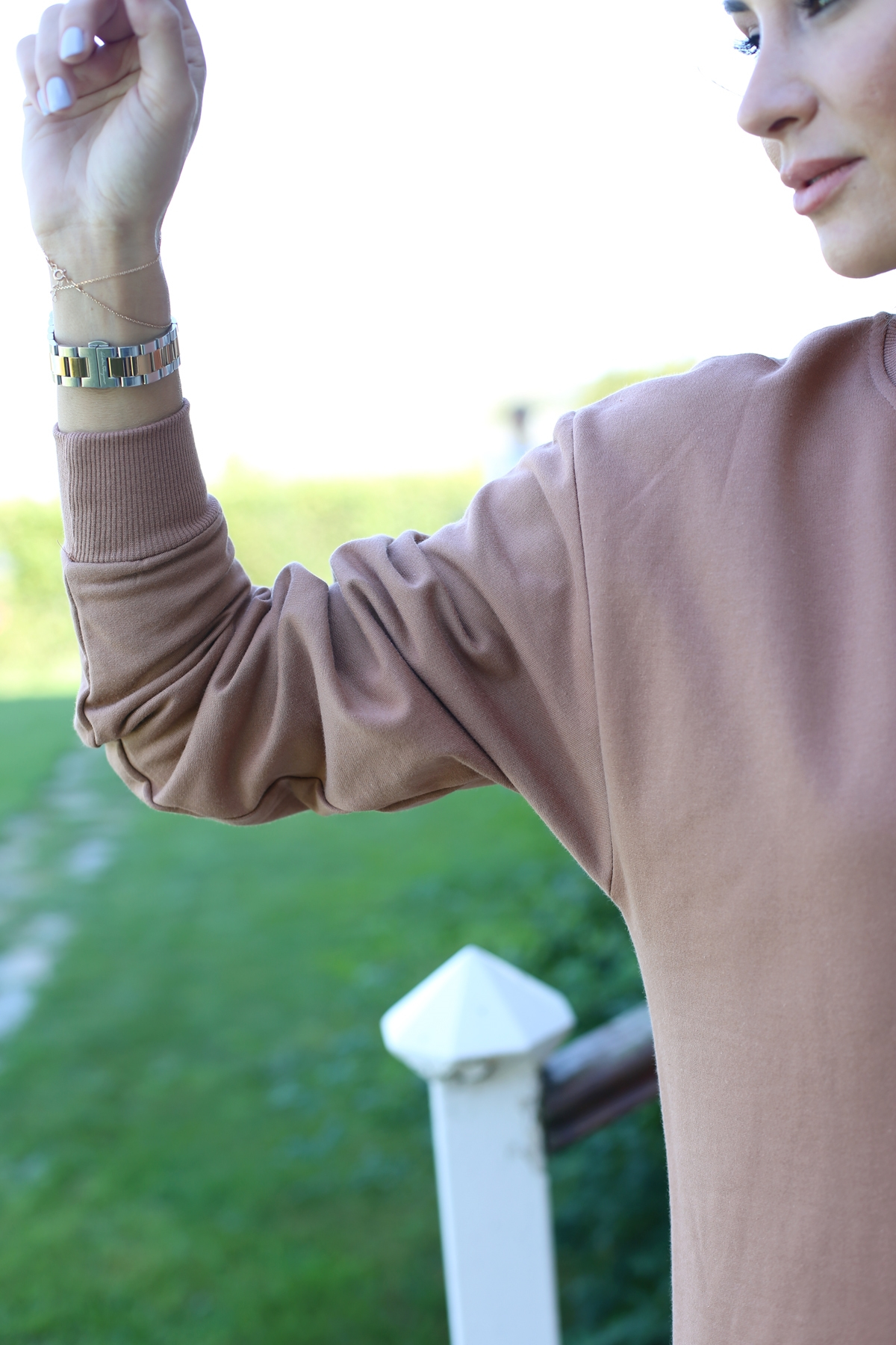 Taba Altı Fistolu Sweat Elbise 7219