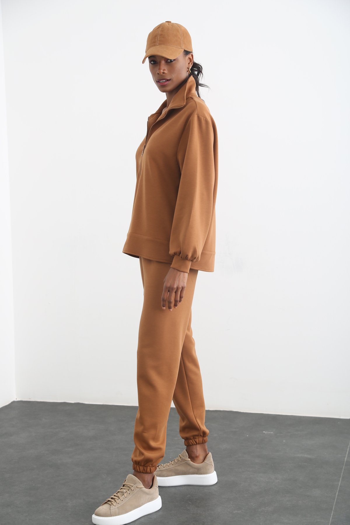 Taba Fermuarlı Sweat Takım 96040