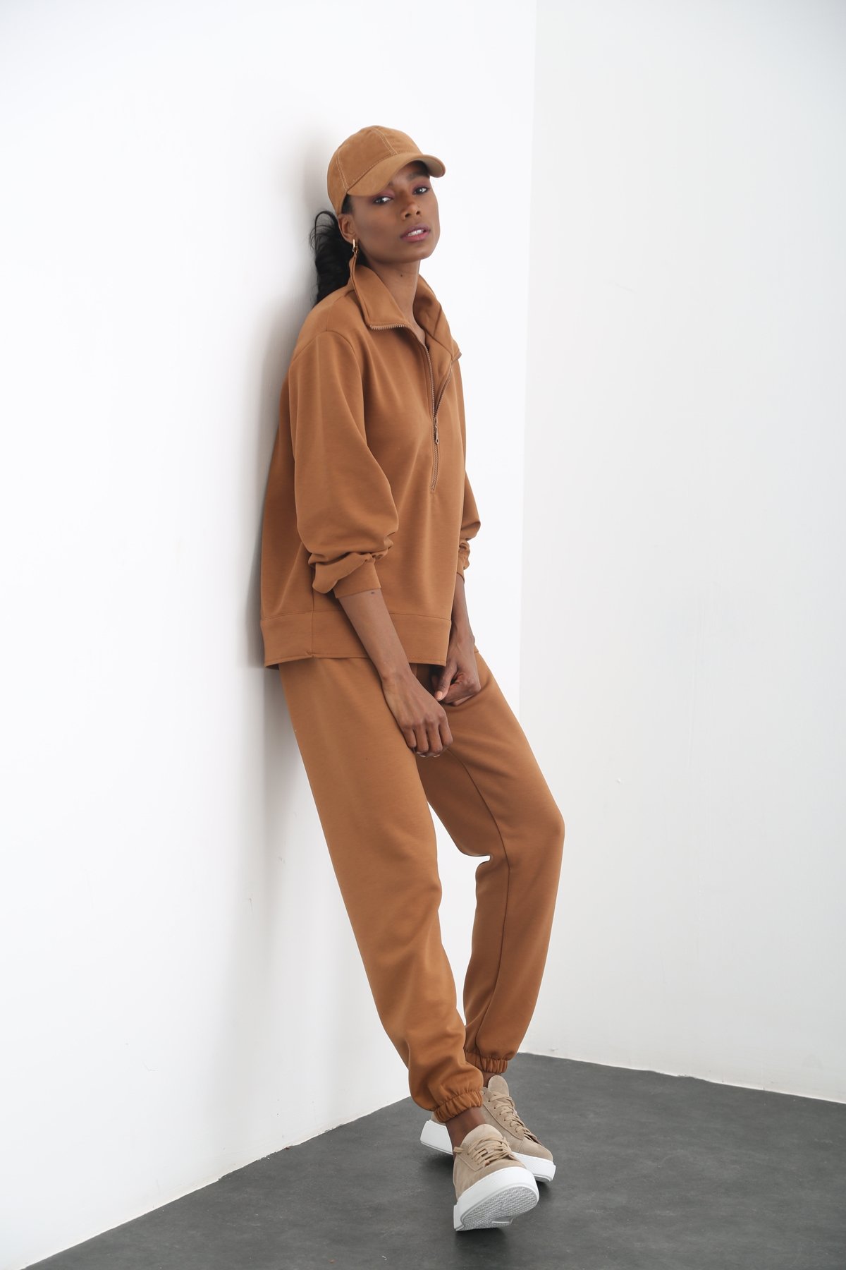 Taba Fermuarlı Sweat Takım 96040
