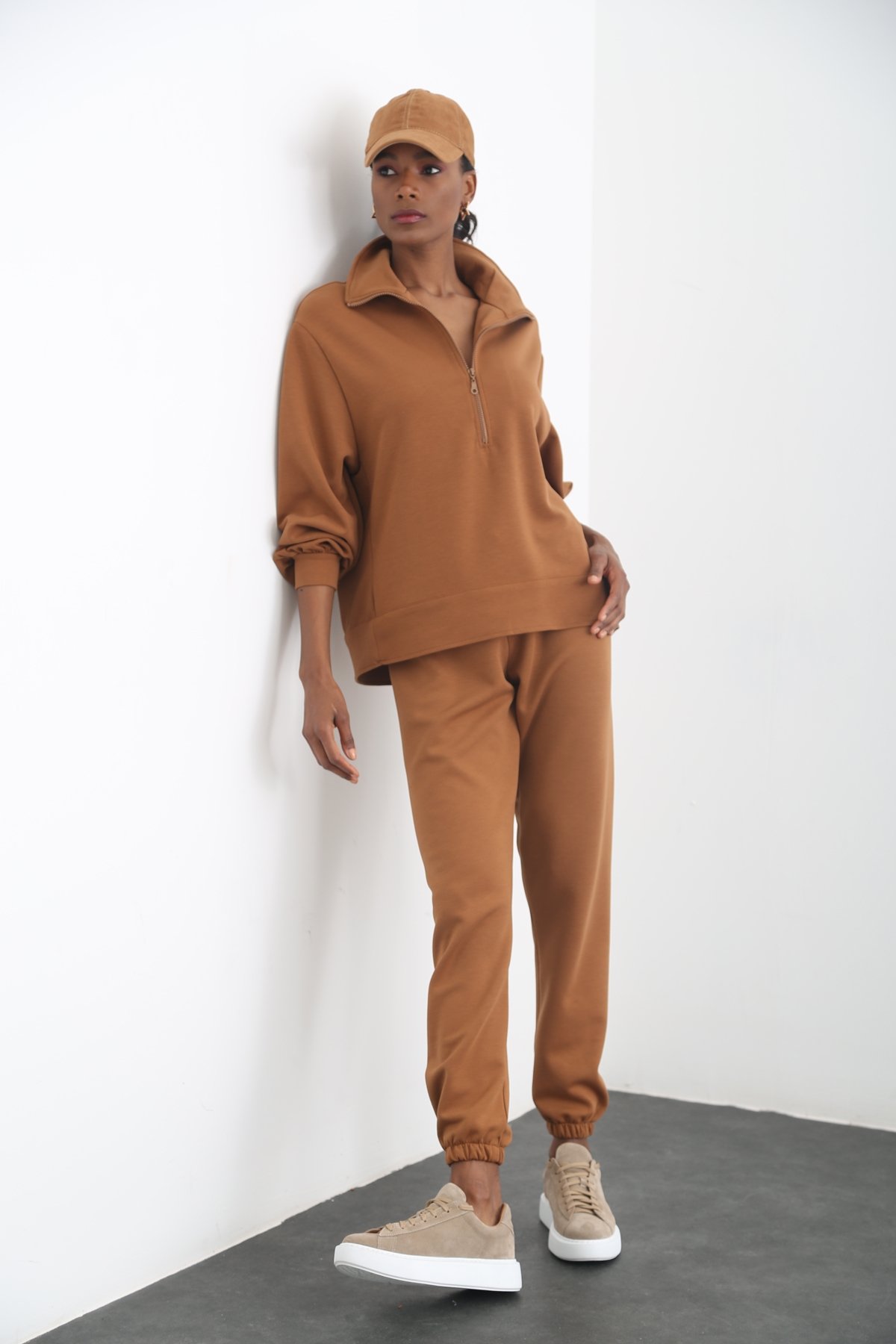 Taba Fermuarlı Sweat Takım 96040