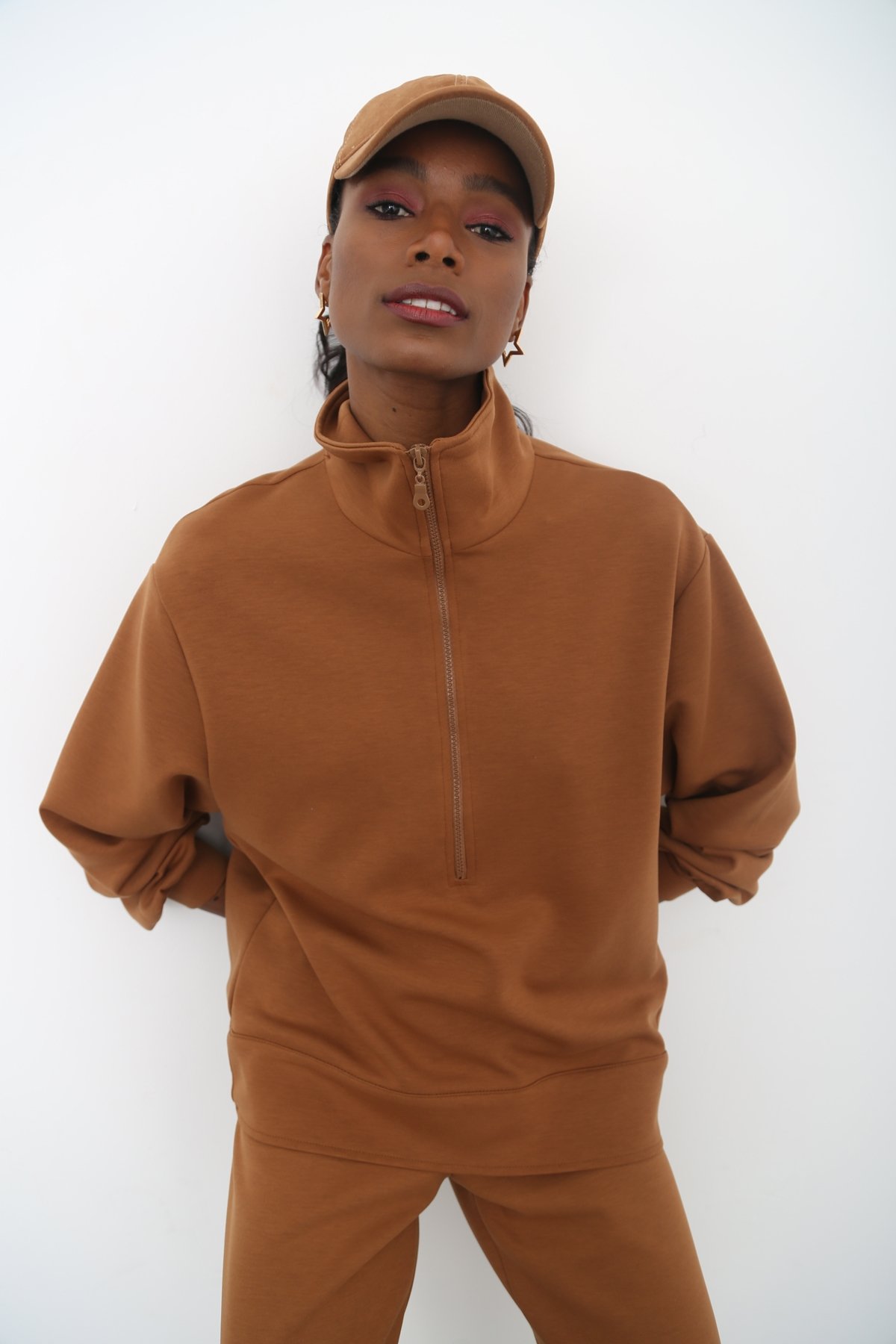 Taba Fermuarlı Sweat Takım 96040