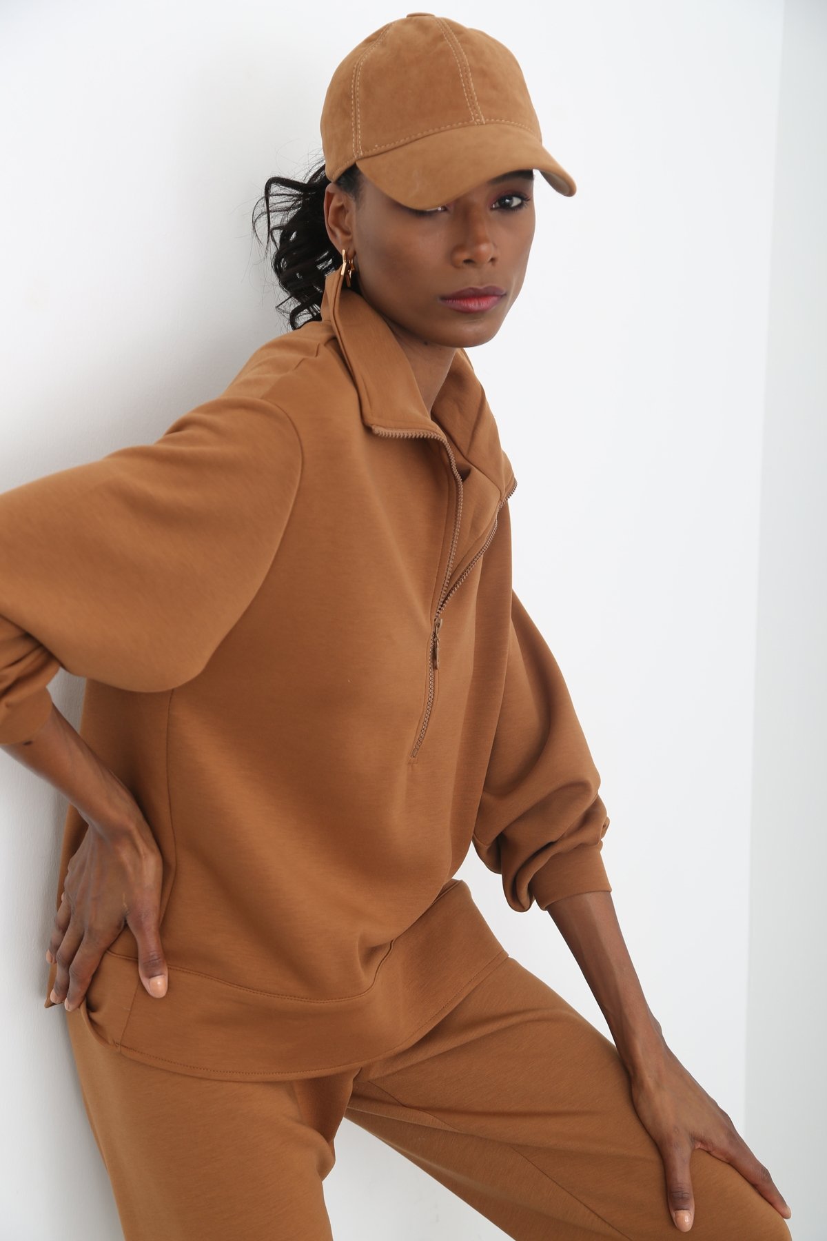 Taba Fermuarlı Sweat Takım 96040