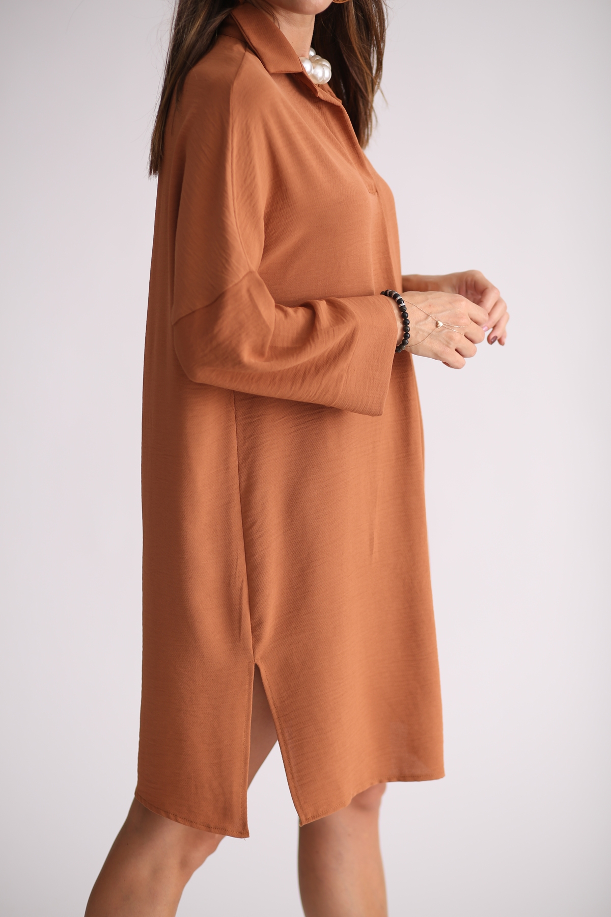 Tarçın Oversize Tek Pile Elbise 