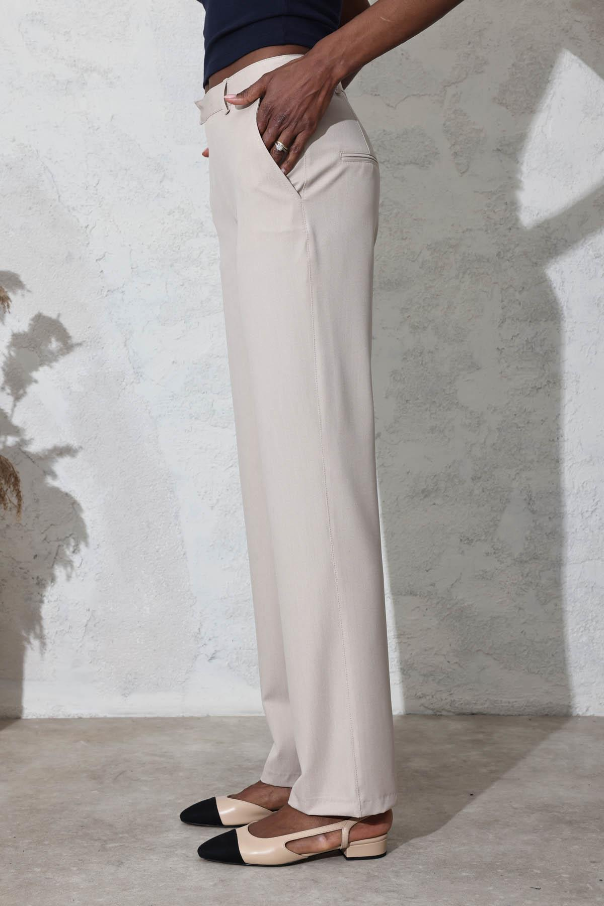 Taş Agraflı Boru Paça Pantolon 031445