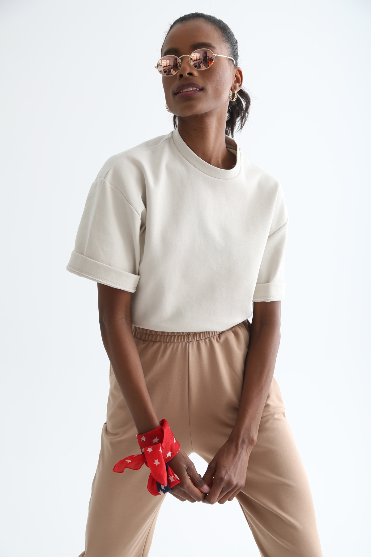 Taş Bisiklet Yaka Basic Tshirt 