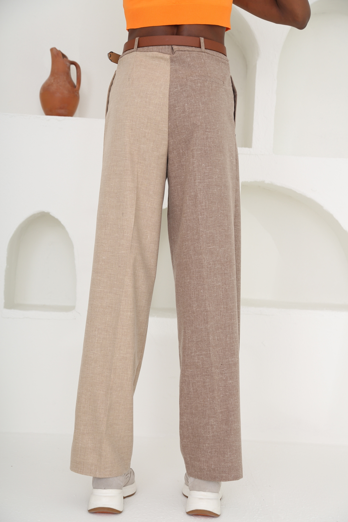 Taş Çift Düğmeli Geniş Paça Pantolon 1414
