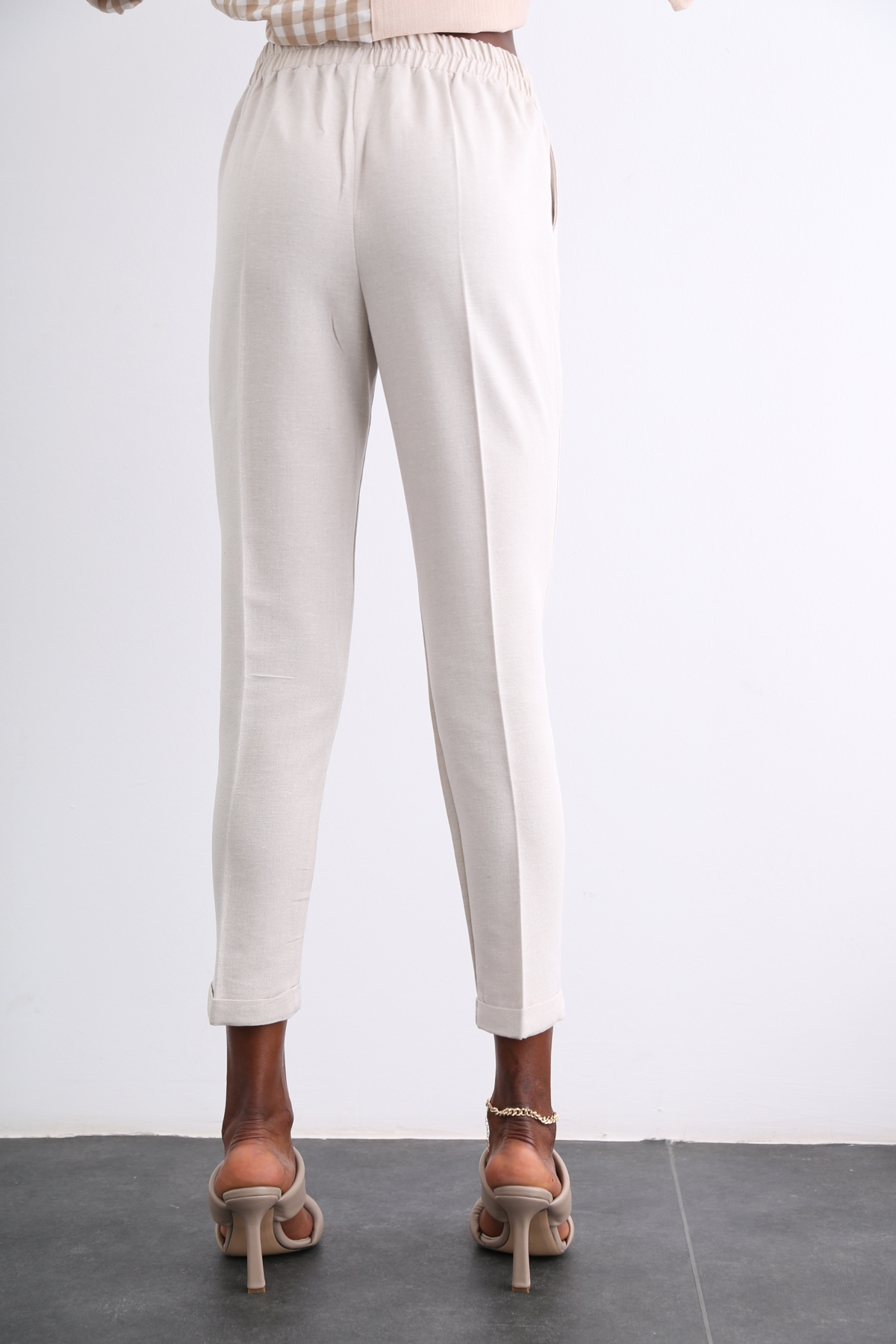 Taş Duble Paça Keten Pantolon 50394