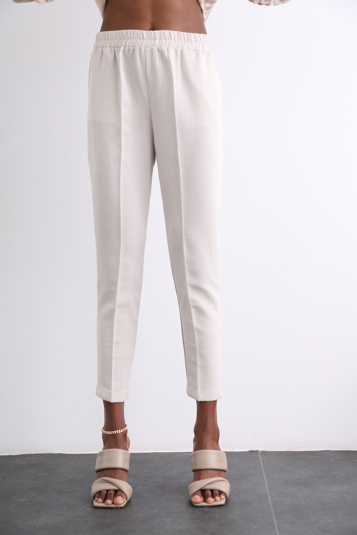 Taş Duble Paça Keten Pantolon 50394