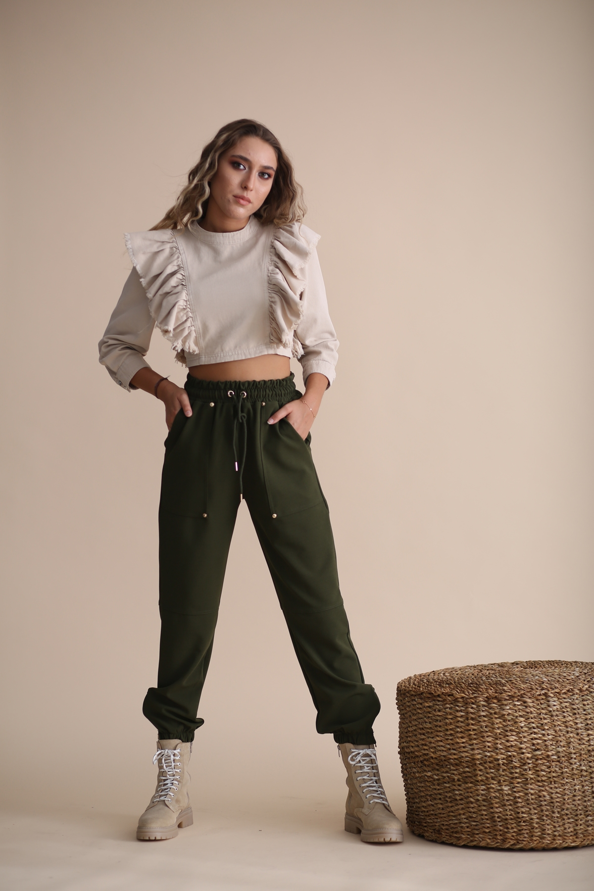 Taş Fırfır Detaylı Jean Bluz 2460