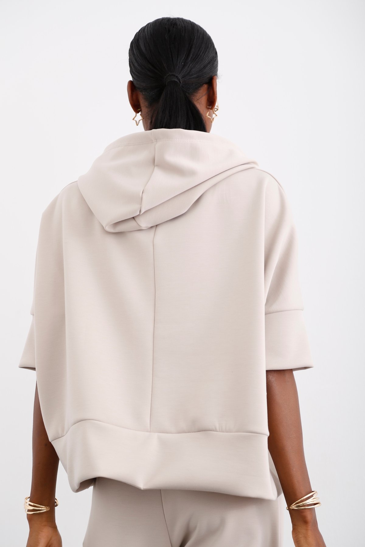 Taş Kapüşonlu Oversize Sweatshirt 26320