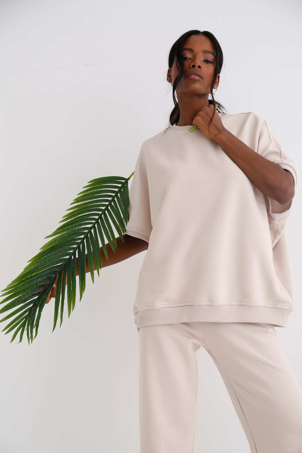 Taş Oversize Kolsuz Sweatshirt 0021