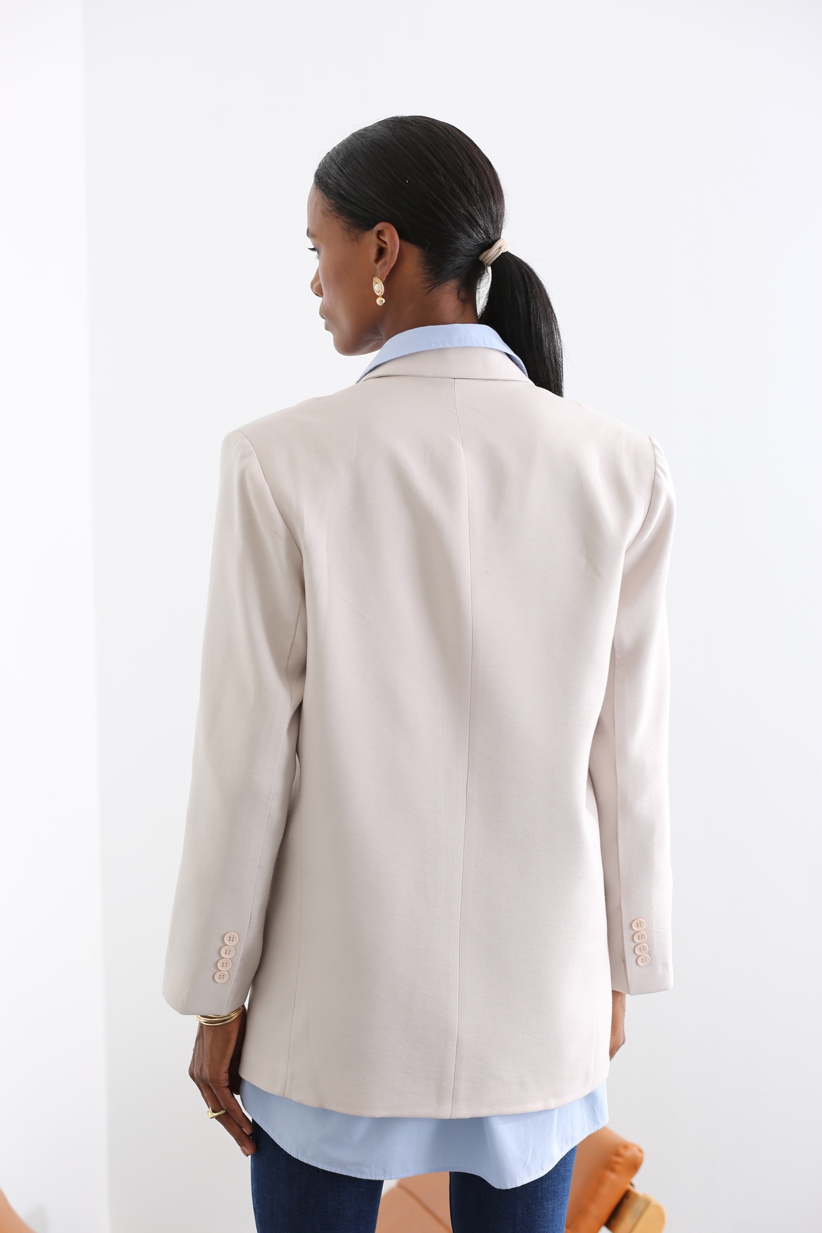 Taş Tek Düğmeli Blazer Ceket 7025