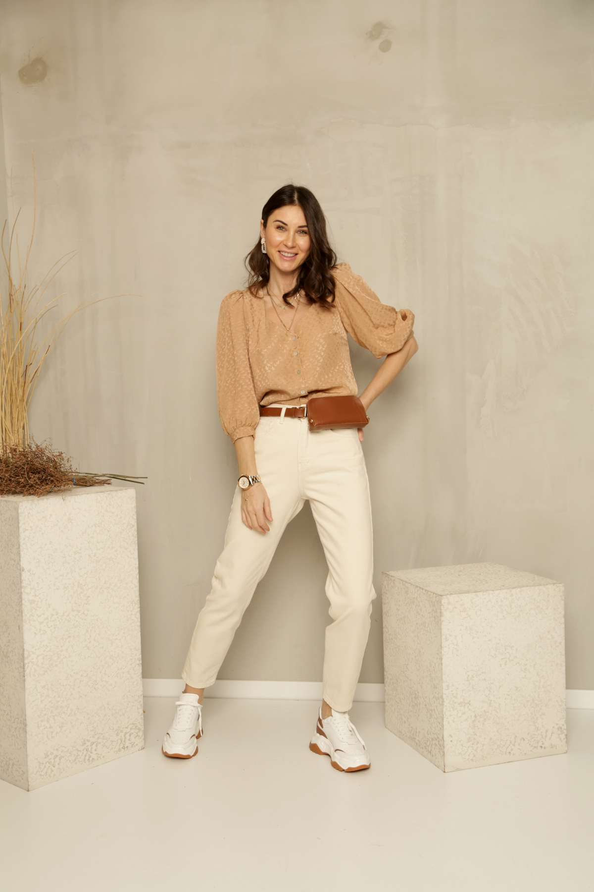 Taş Yüksek Bel Mom Fit 72082