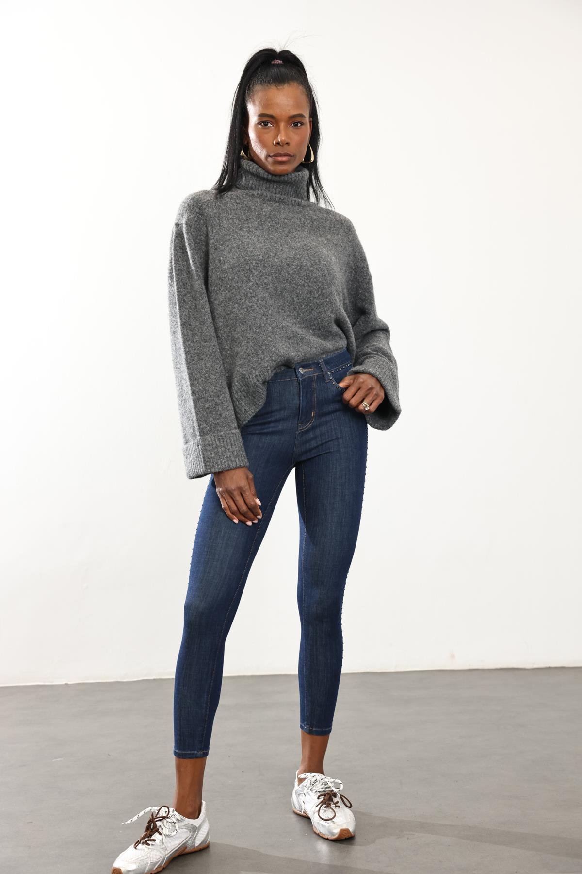 Troklu İthal Full Likra Toparlayan Skinny Jean 7277