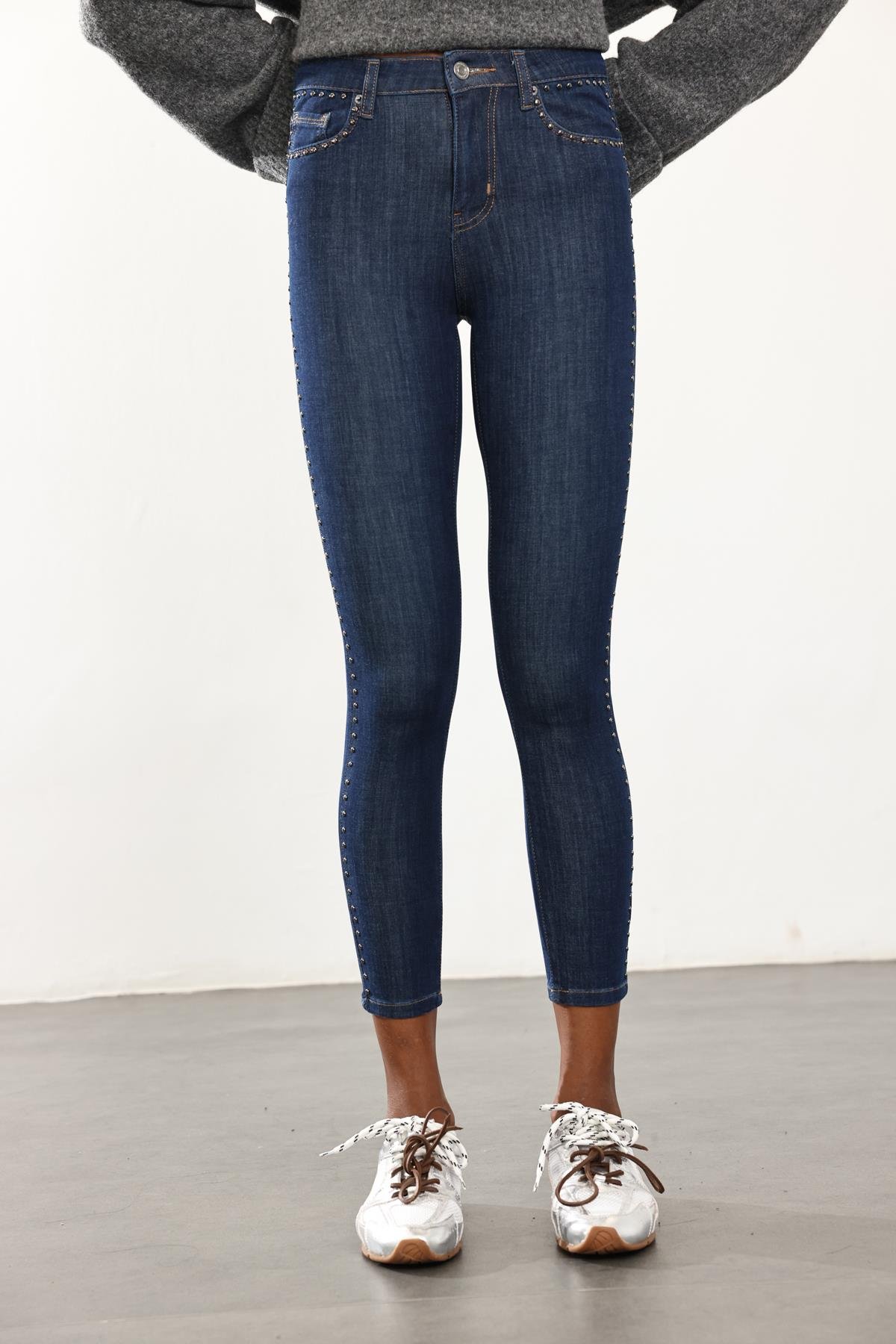 Troklu İthal Full Likra Toparlayan Skinny Jean 7277