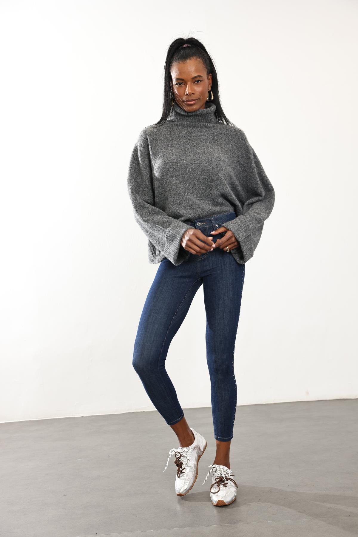 Troklu İthal Full Likra Toparlayan Skinny Jean 7277