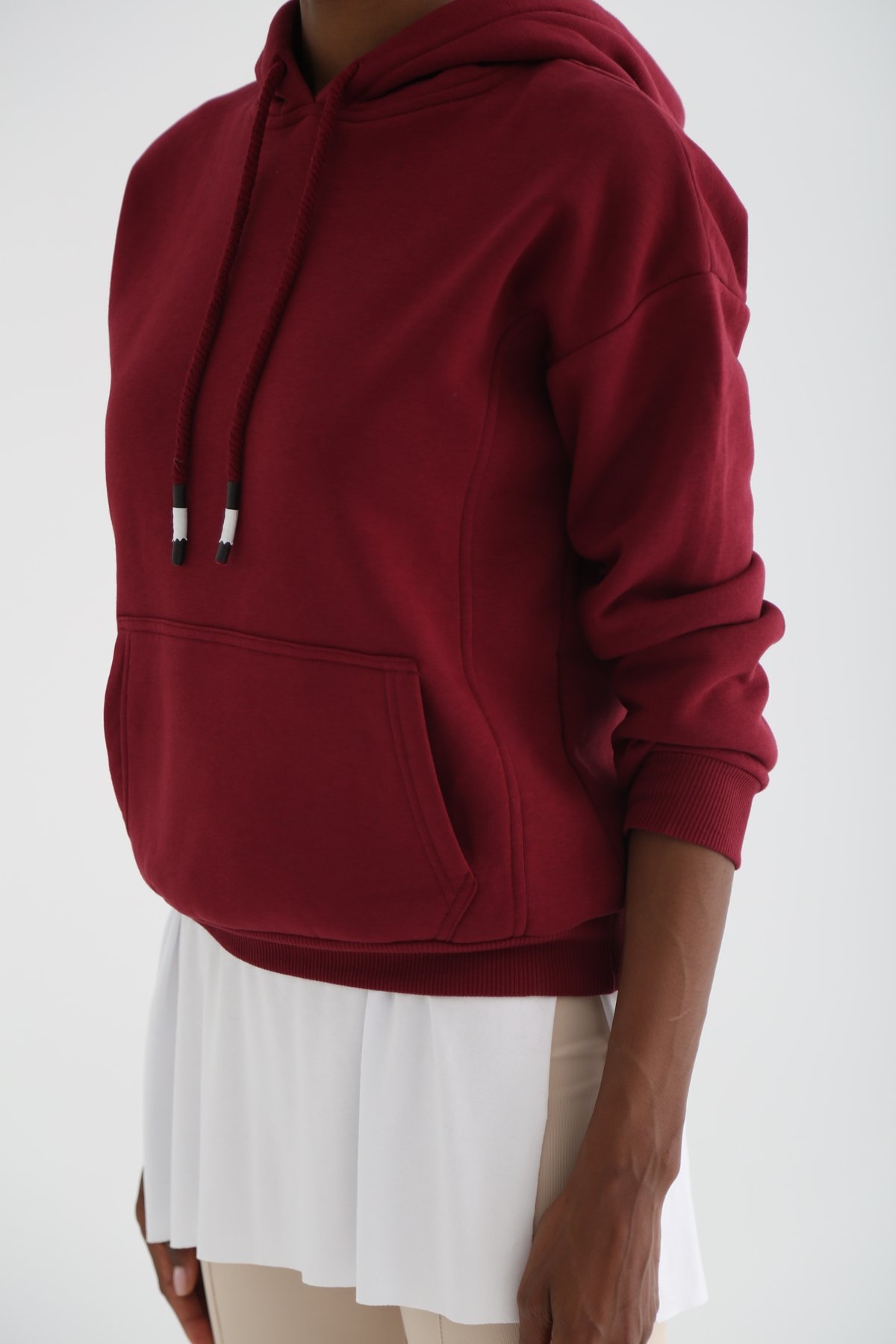 Vişne Çürüğü Şardonlu Kapüşonlu Sweatshirt 3294