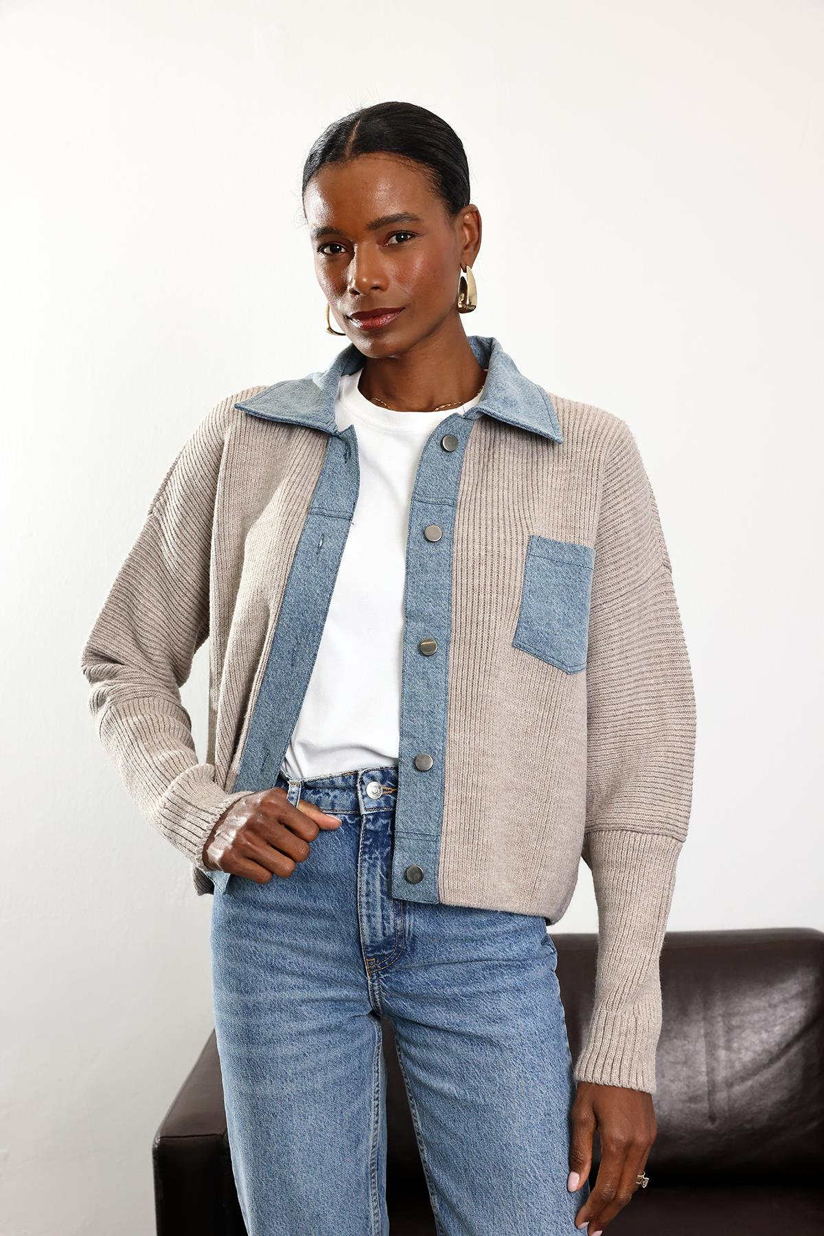 Vizon Denim Detaylı Hırka 28917