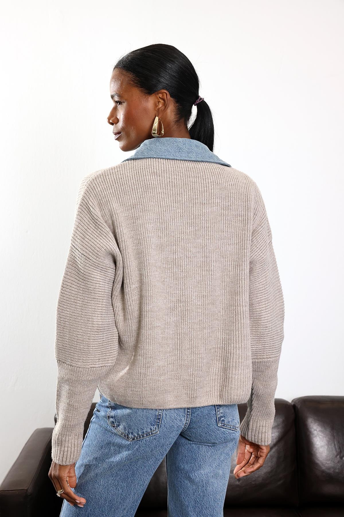 Vizon Denim Detaylı Hırka 28917