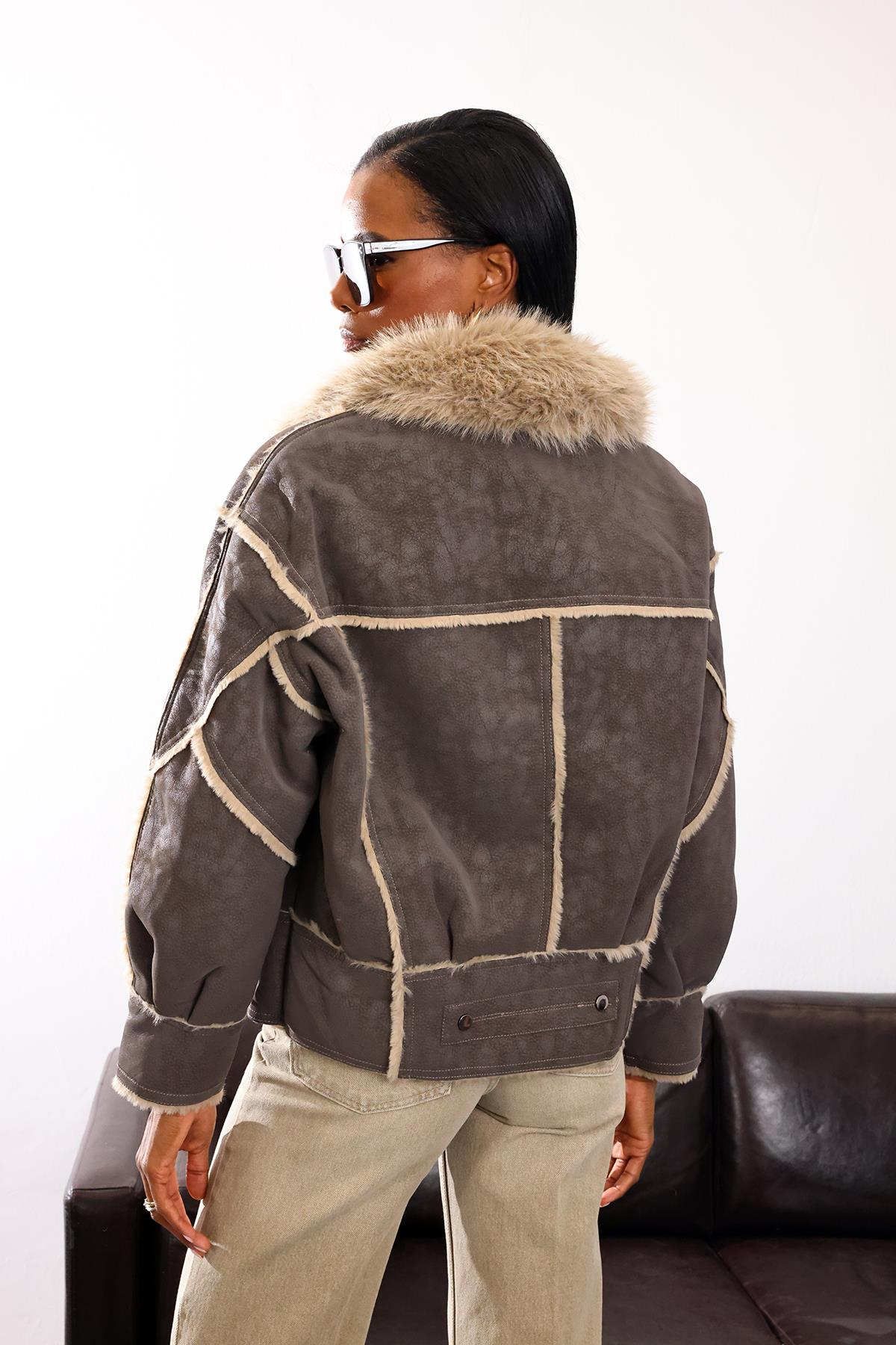 Vizon İçi Kürklü Nubuk Mont D99867