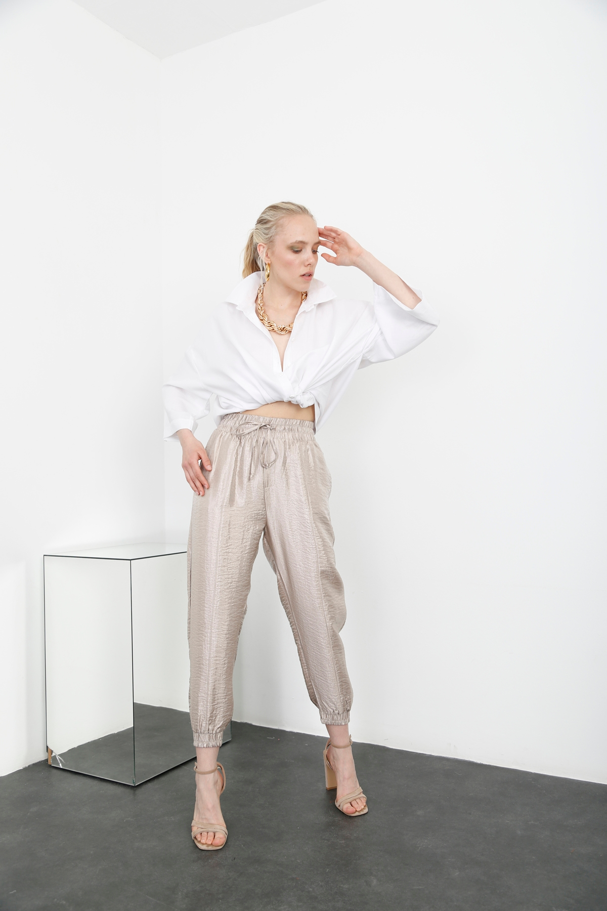 Vizon Parlak Jogger Pantolon 70977
