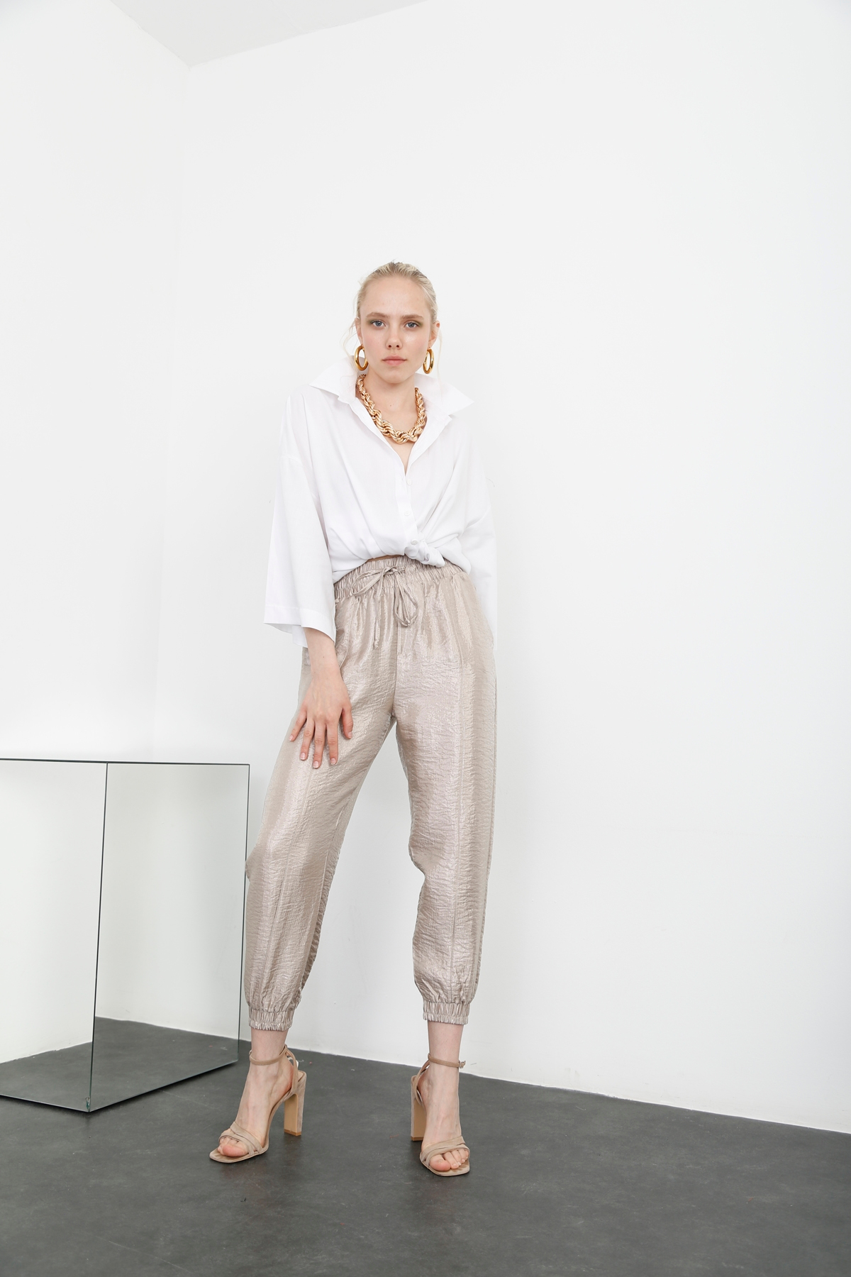 Vizon Parlak Jogger Pantolon 70977