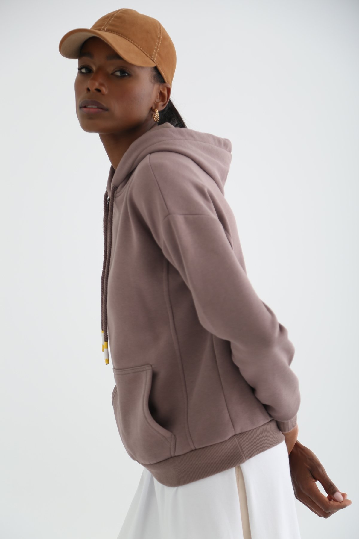 Vizon Şardonlu Kapüşonlu Sweatshirt 3294