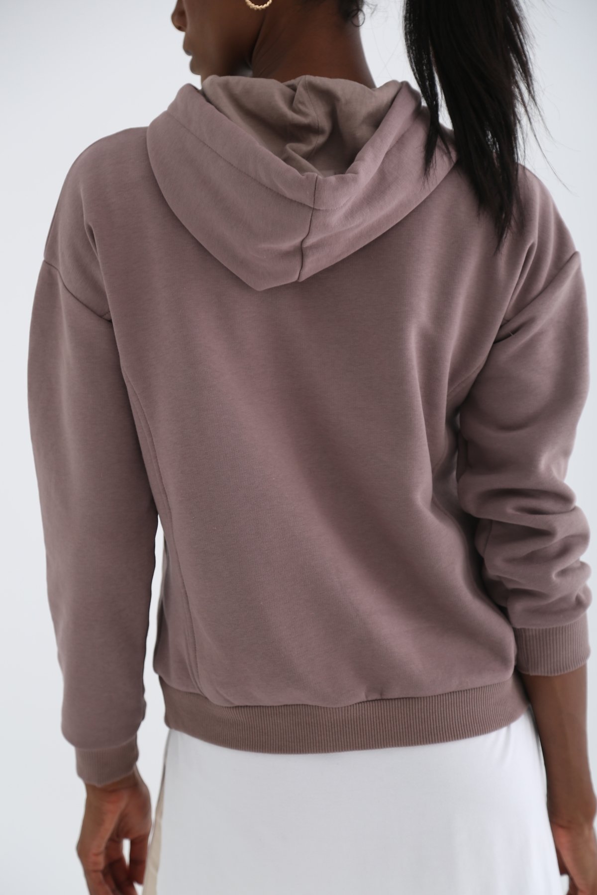 Vizon Şardonlu Kapüşonlu Sweatshirt 3294