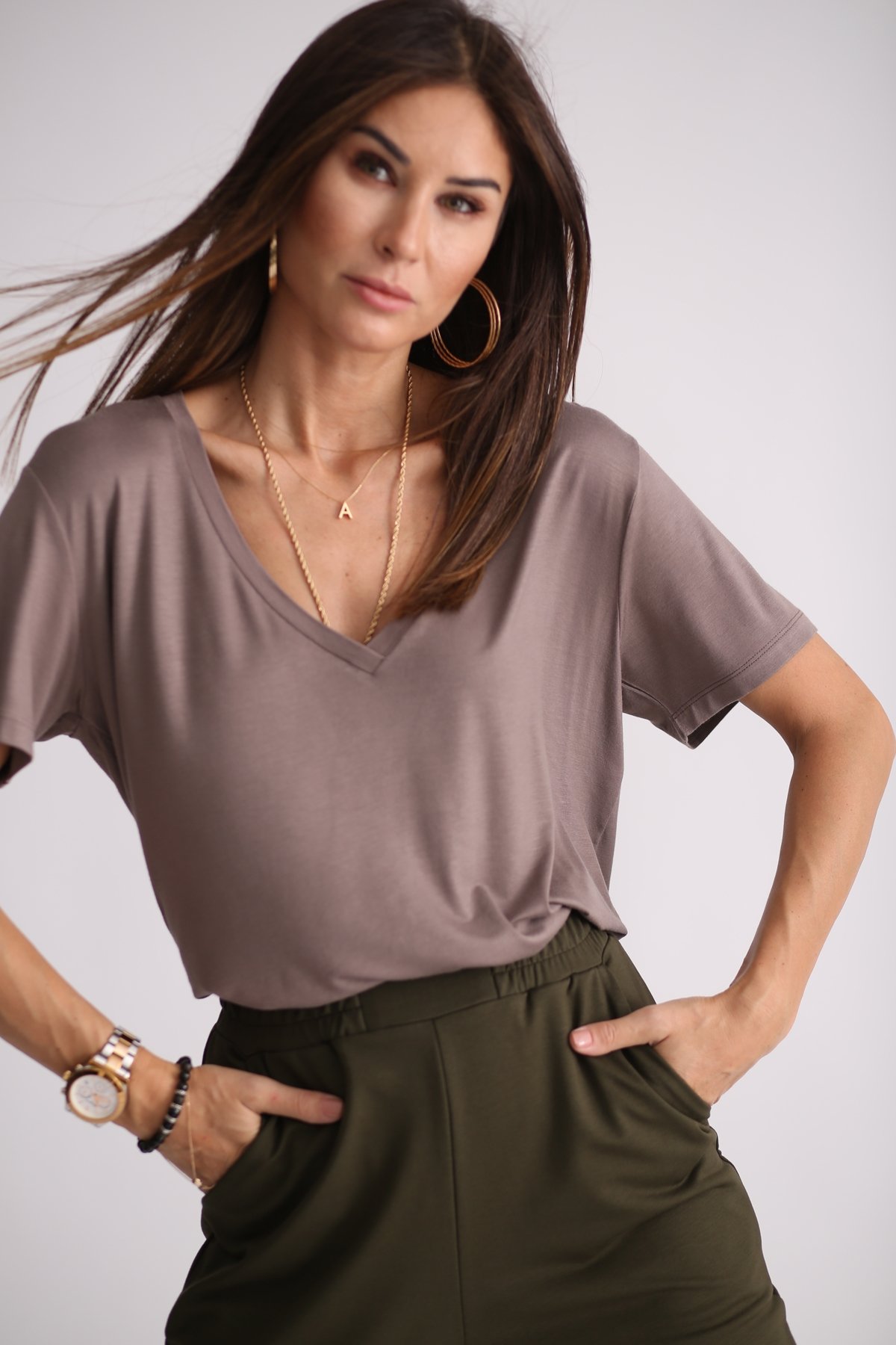 Vizon V Yaka Tshirt-10002 