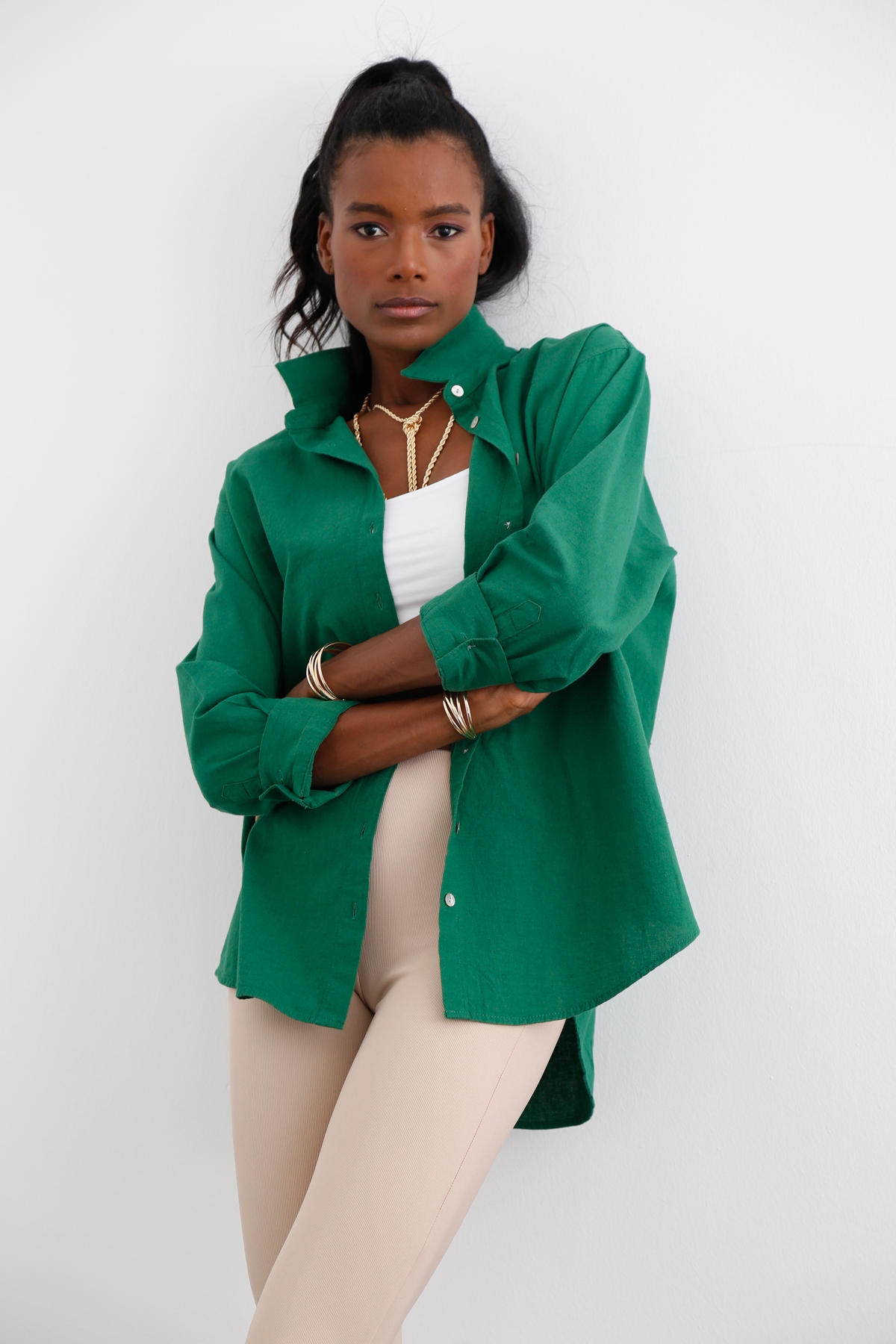 Yeşil Oversize Gömlek 08