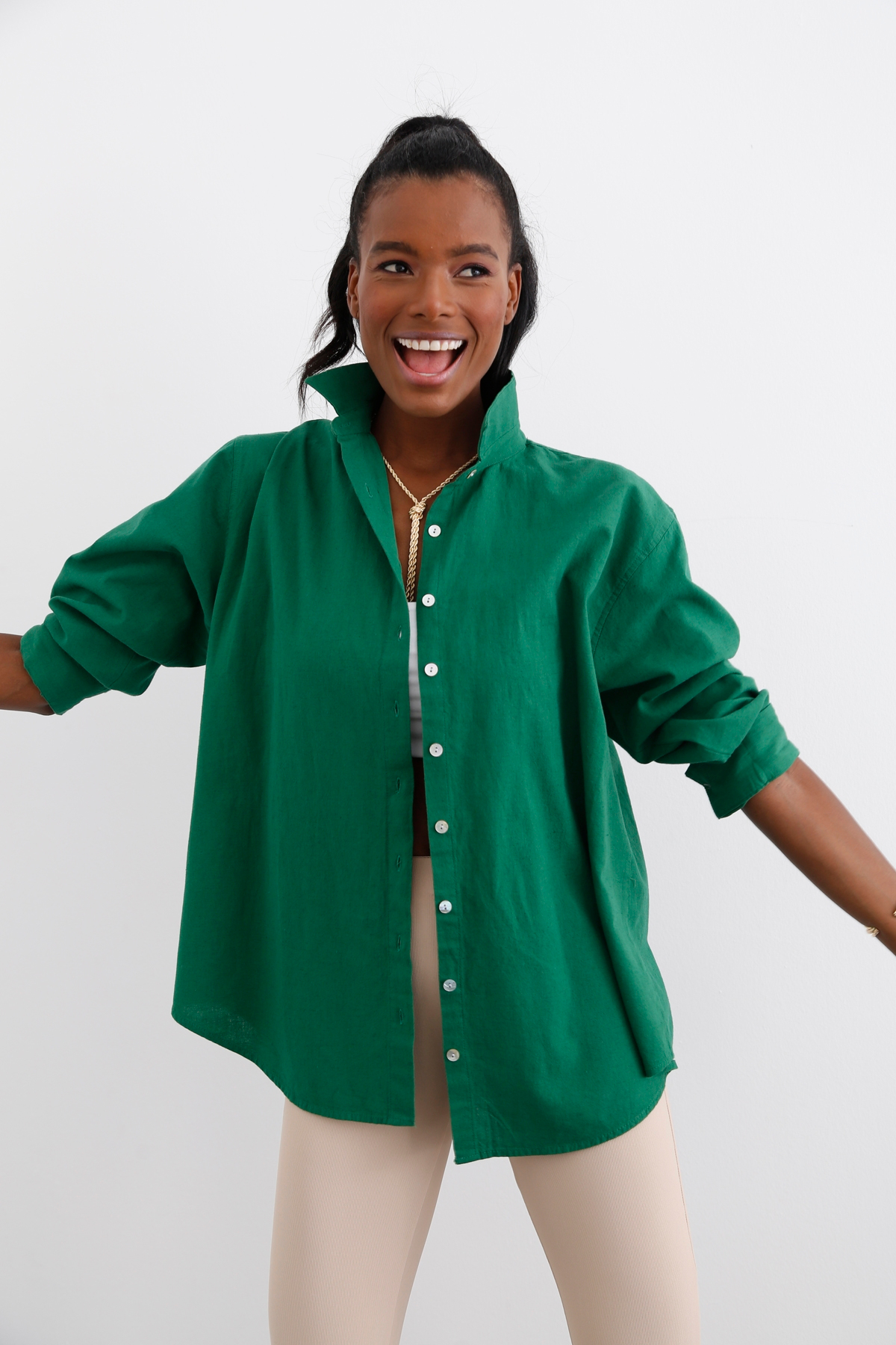 Yeşil Oversize Gömlek 08