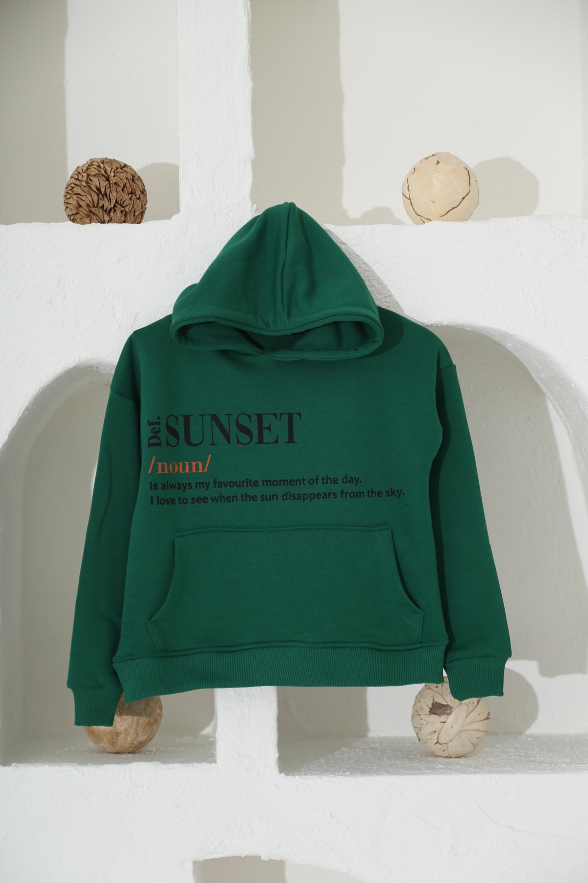 Yeşil Sunset Baskılı Çocuk Sweatshirt 
