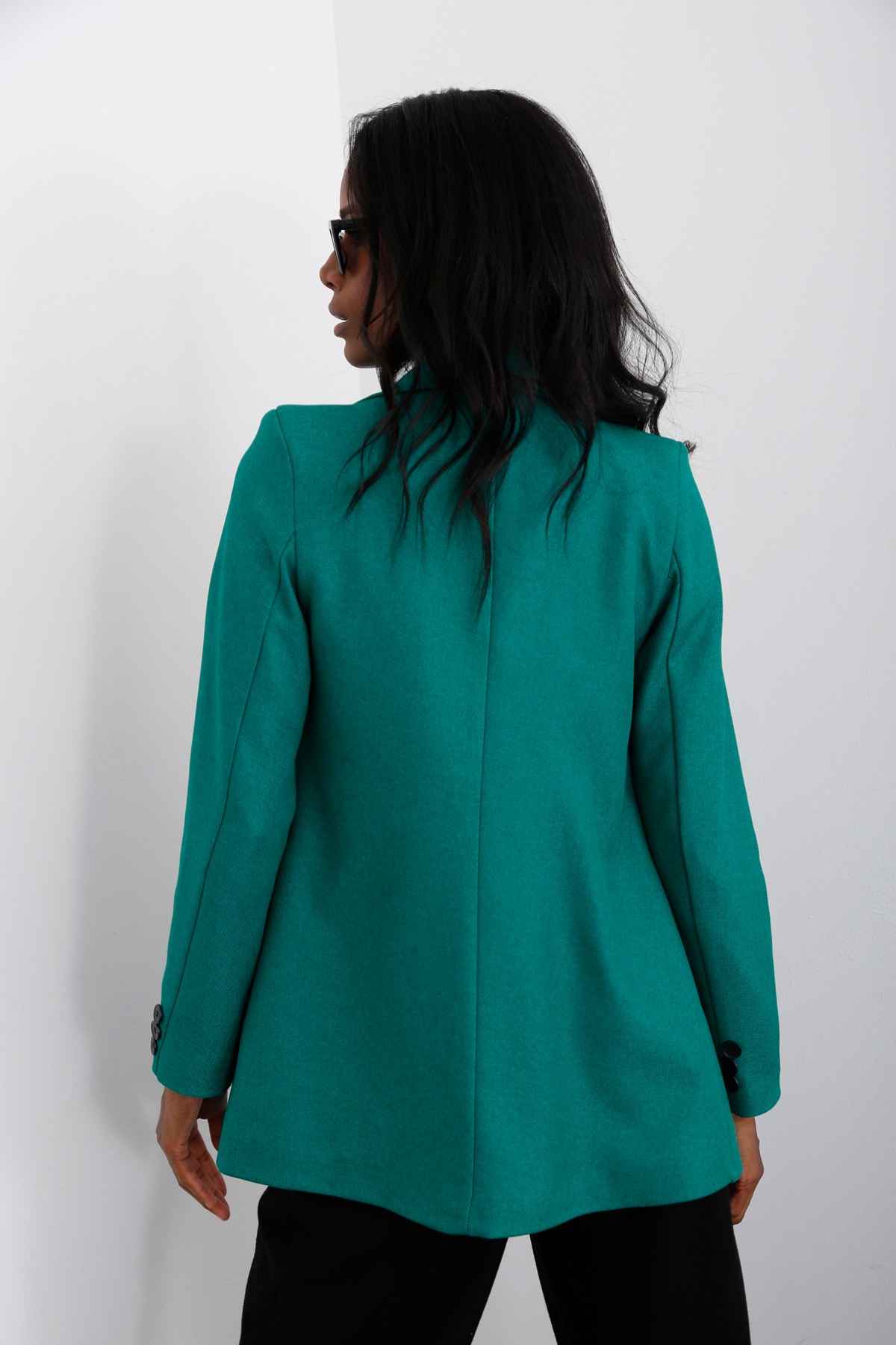 Yeşil Tek Düğme Blazer Ceket-1 3133-03
