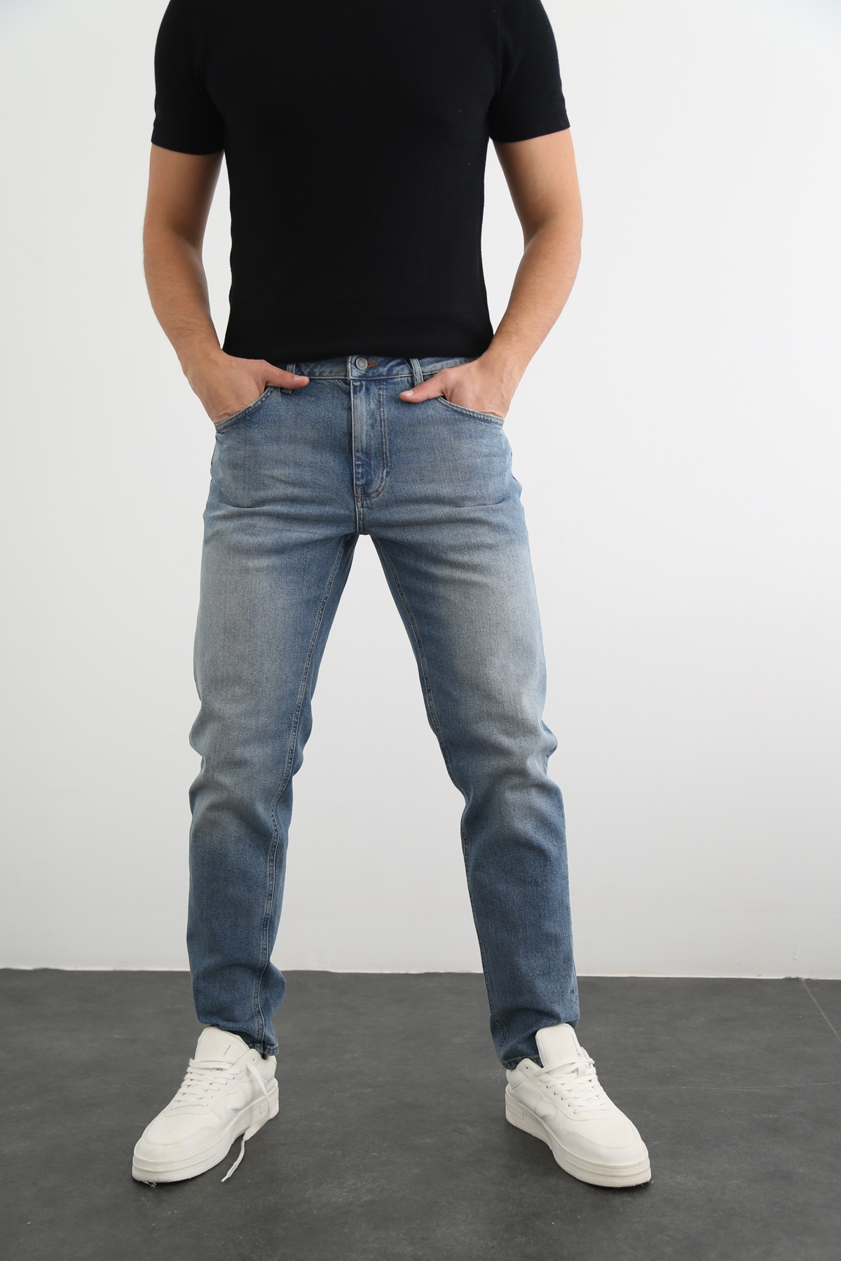 Yıkamalı Mavi Erkek Yıkamalı Jean 