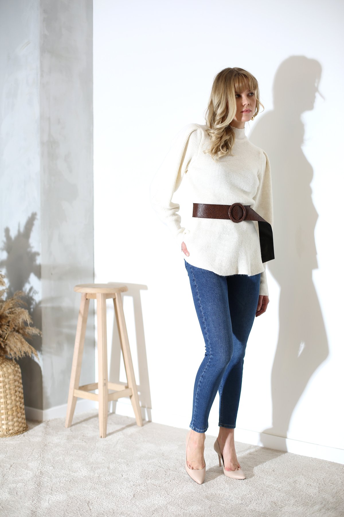 Yıkamalı Mavi Süper Skinny Jean-D165